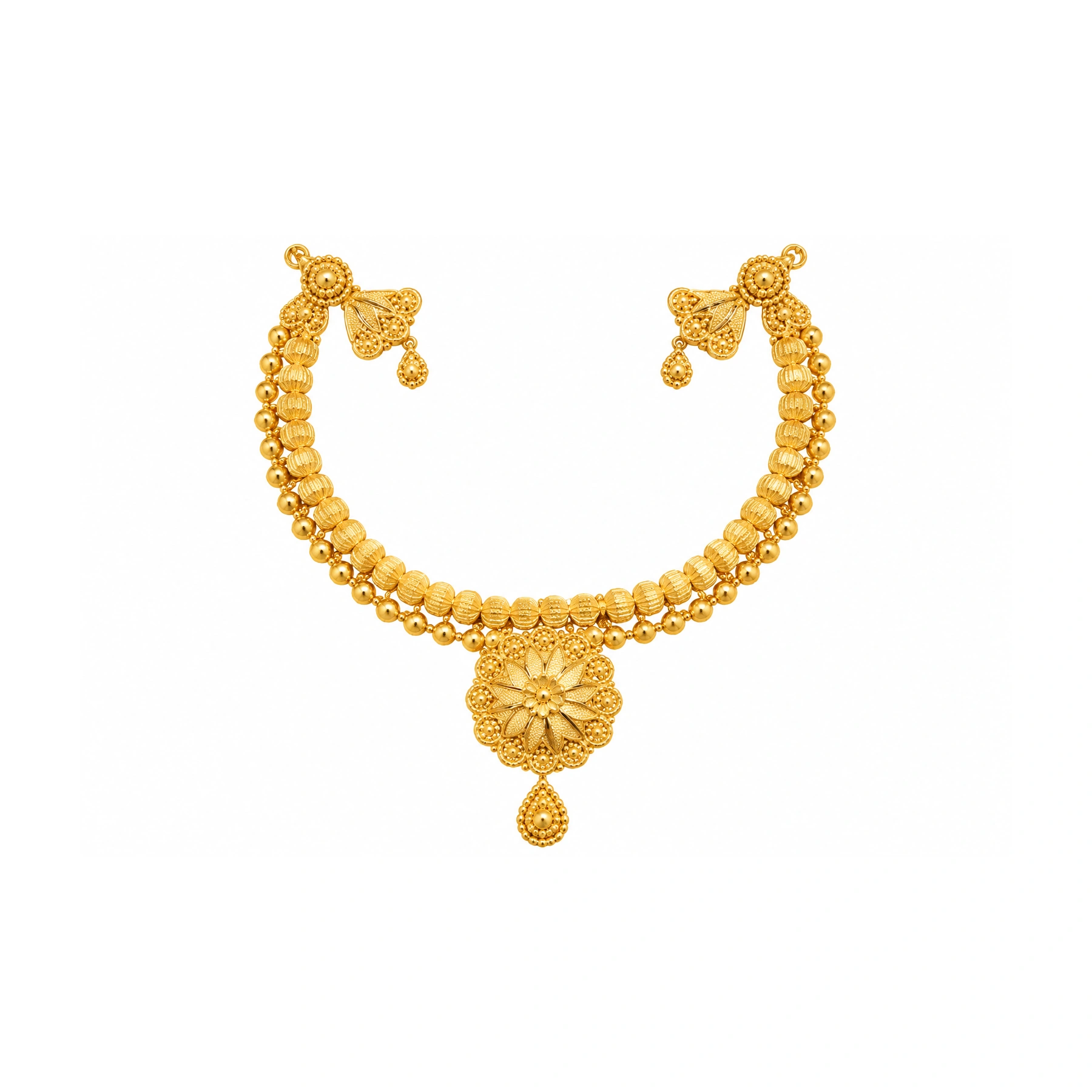The GSS022610180 Gold Short Necklace Set