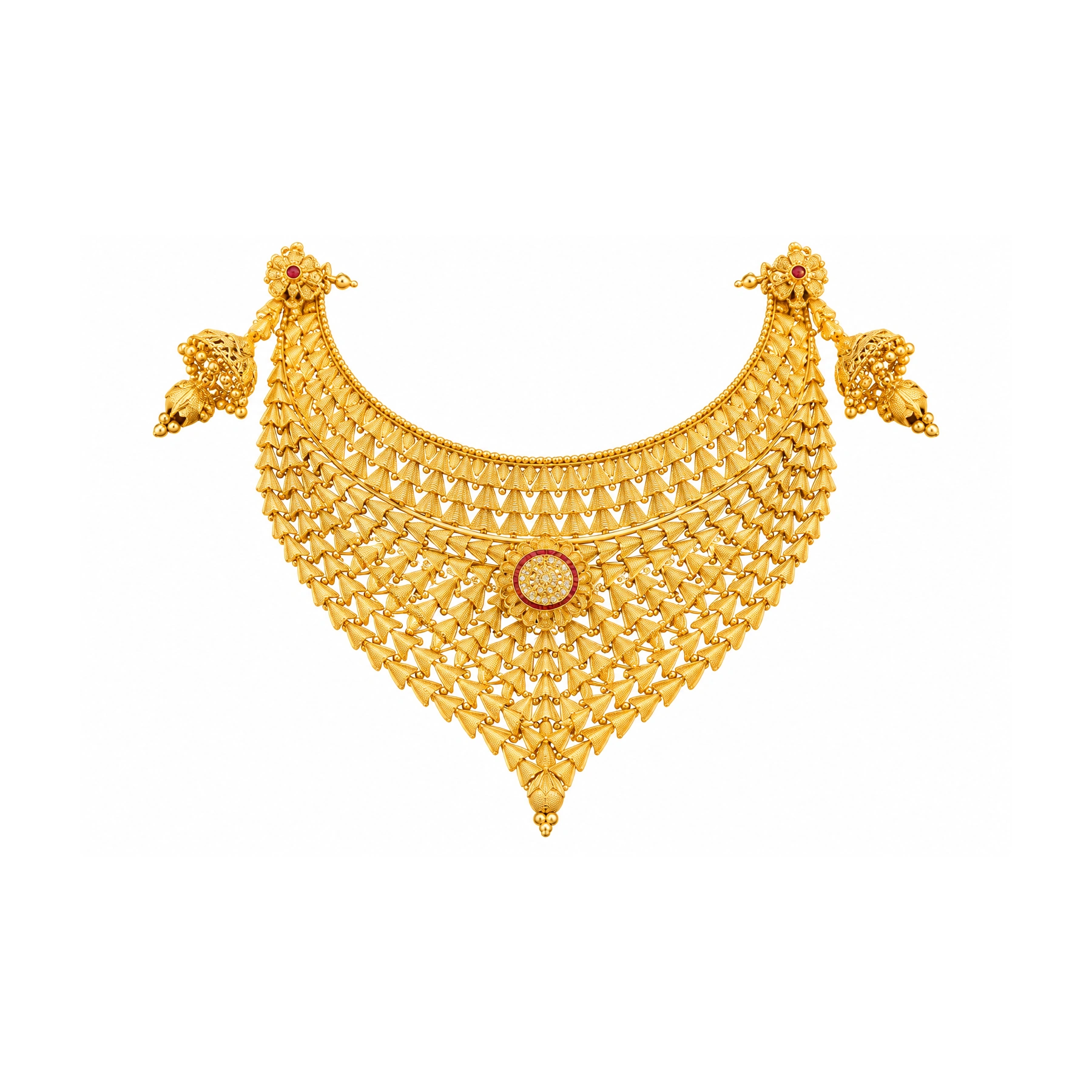 The GSS022610183 Gold Short Necklace Set