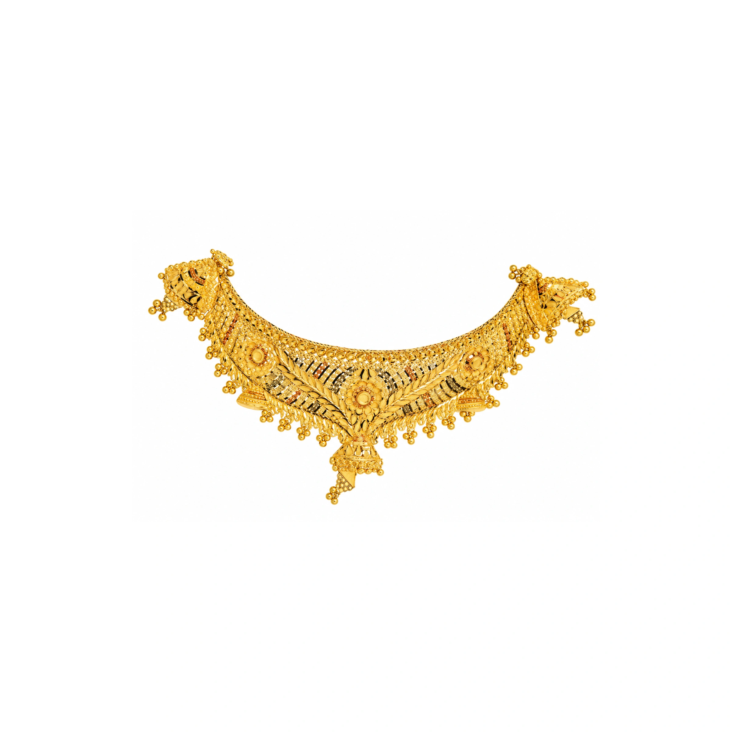 The GSS022610198 Gold Short Necklace Set