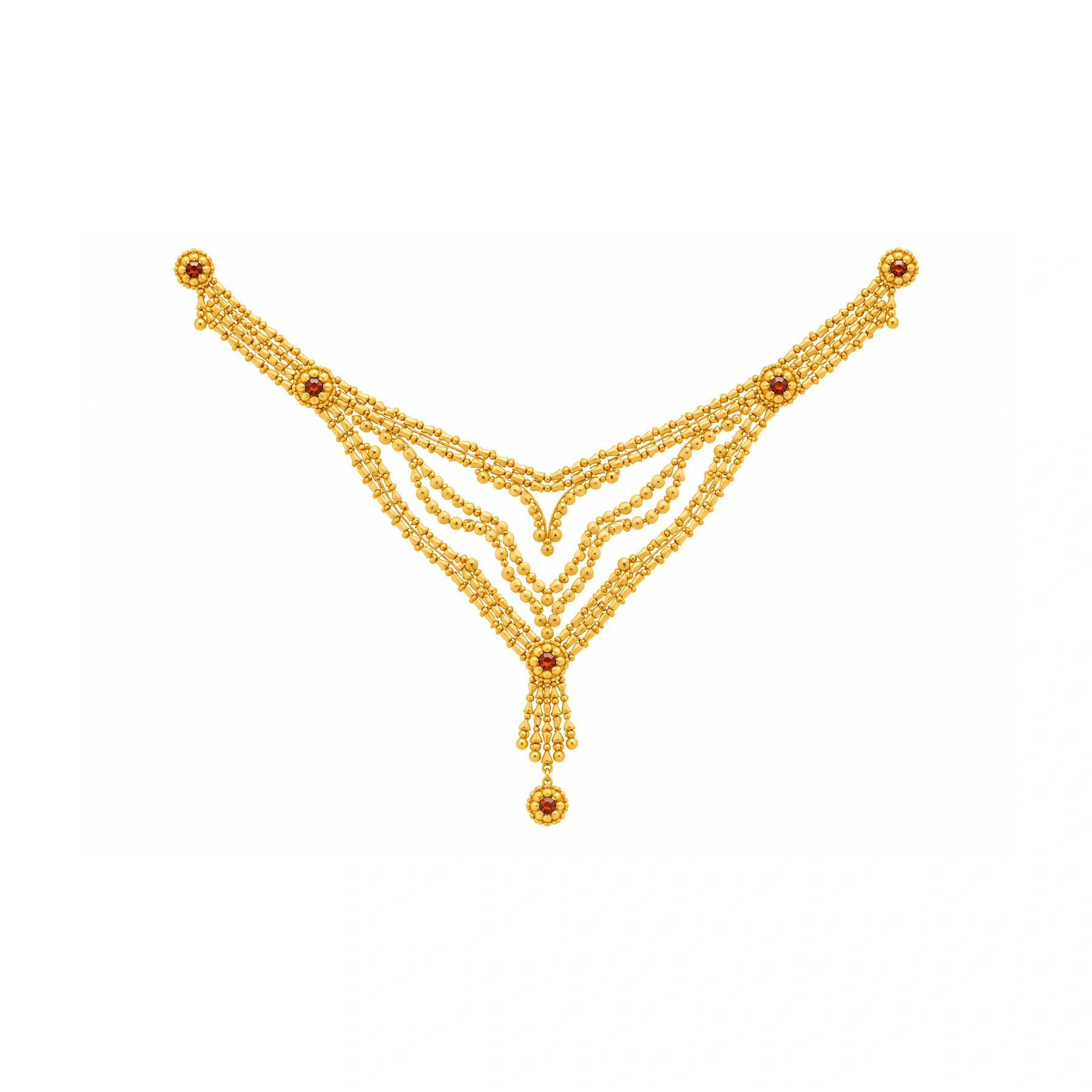 The GSS022610199 Gold Short Necklace Set