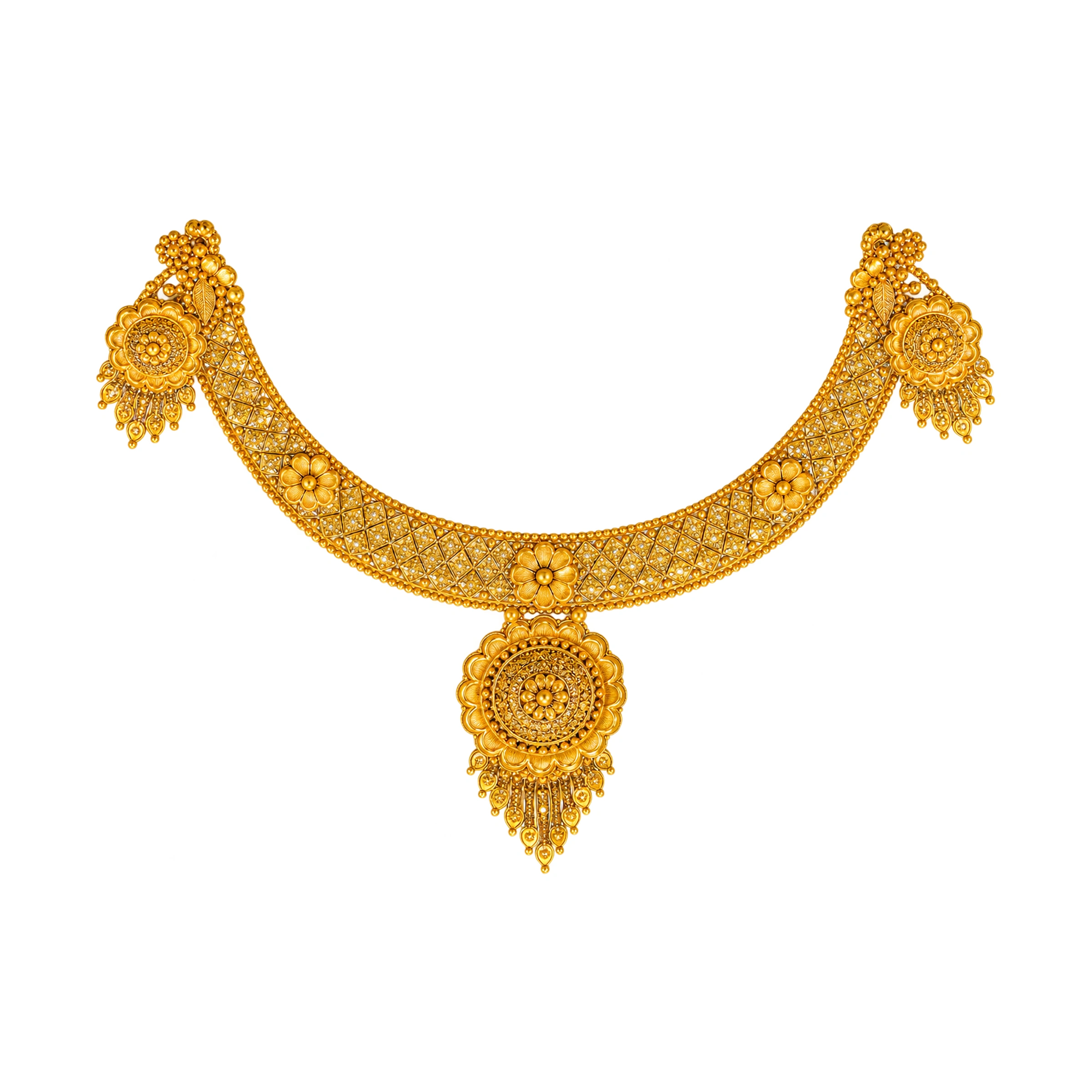 The GSS022610203 Gold Short Necklace Set