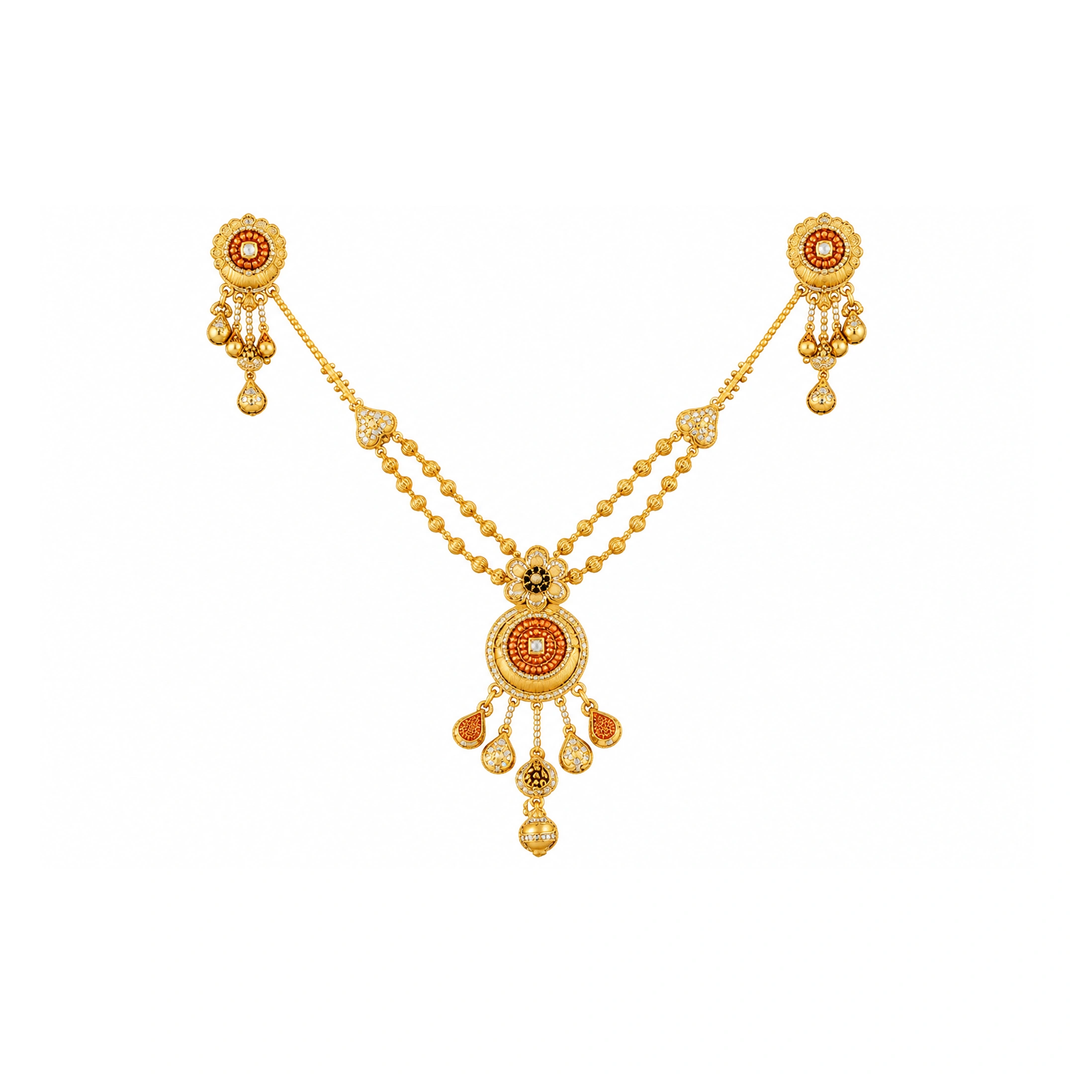 The GSS022610222 Gold Short Necklace Set