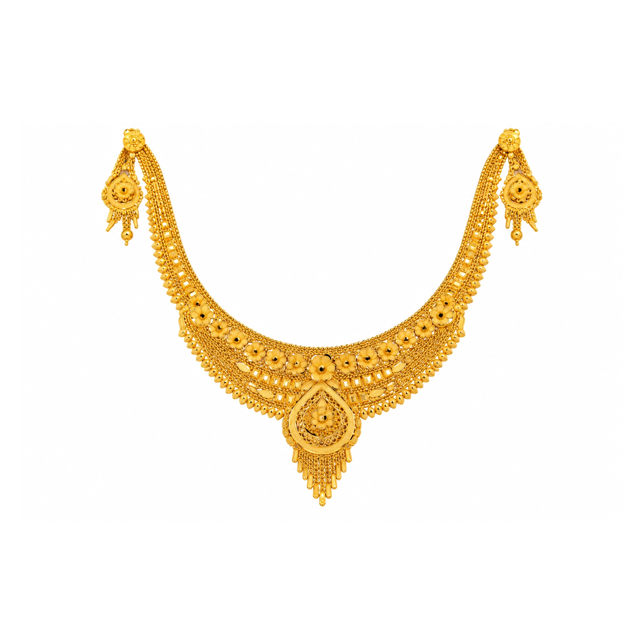 The GSS022610224 Gold Short Necklace Set