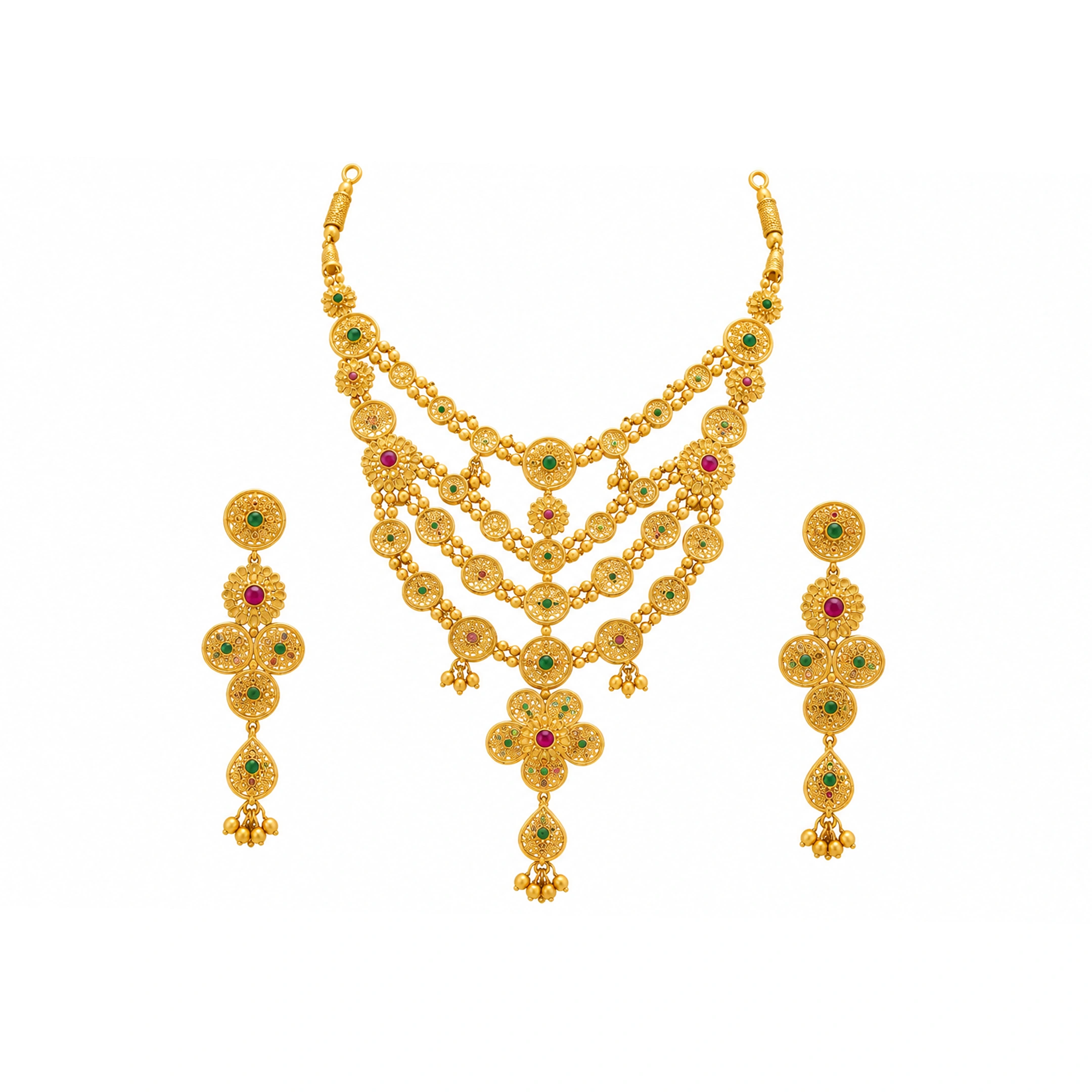 The GSS023610031 Gold Short Necklace Set