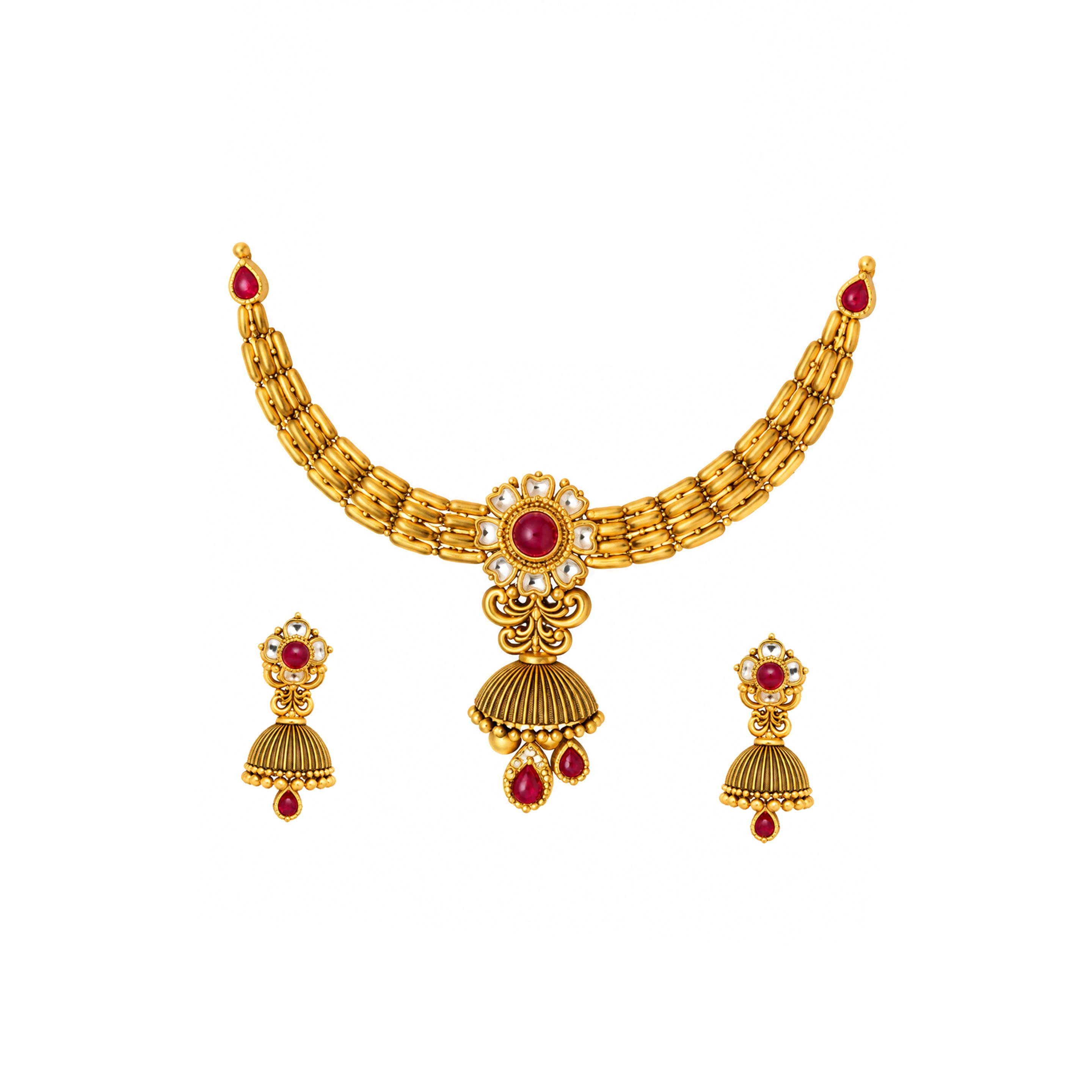 The GSS023610032 Gold Short Necklace Set