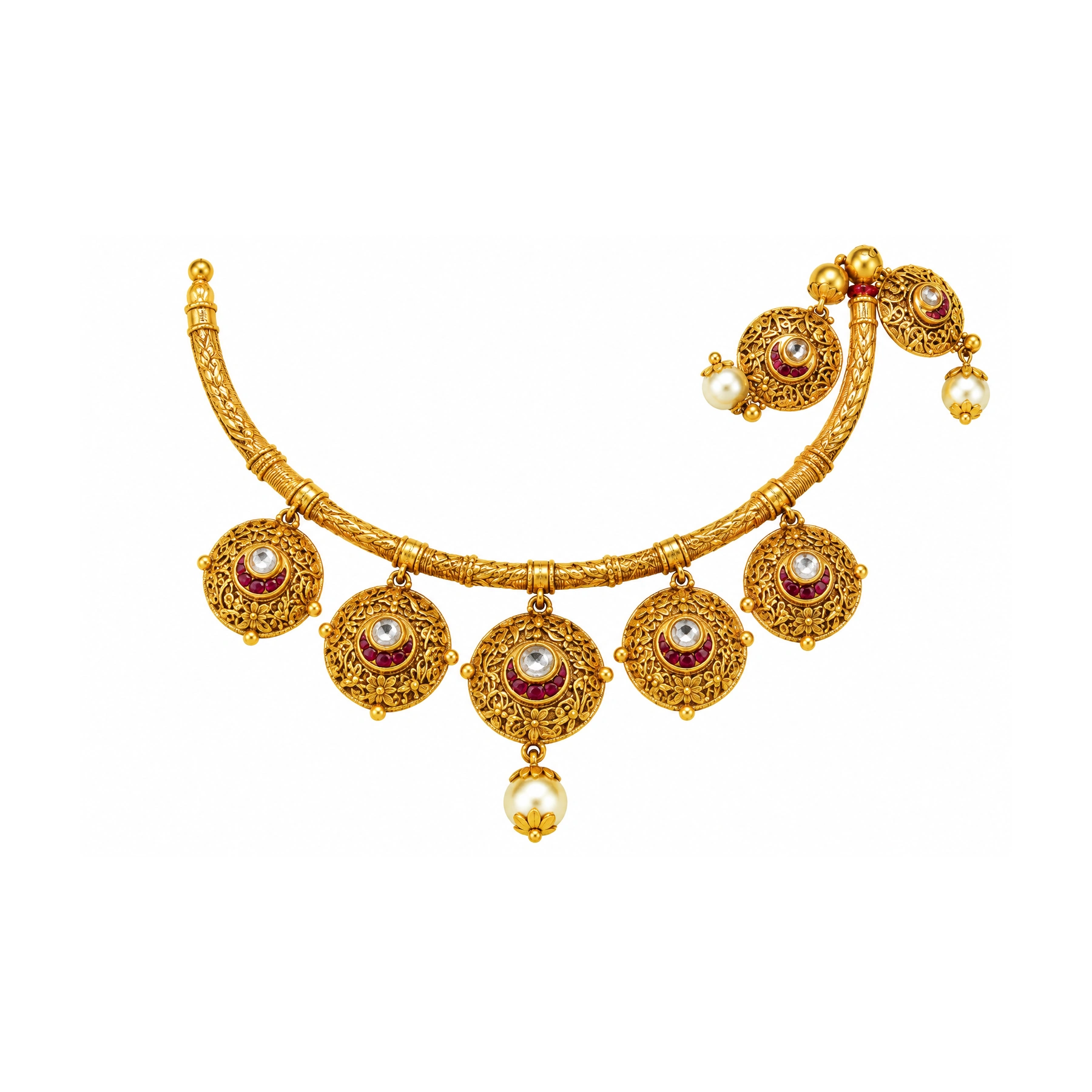 The GSS023610067 Gold Short Necklace Set