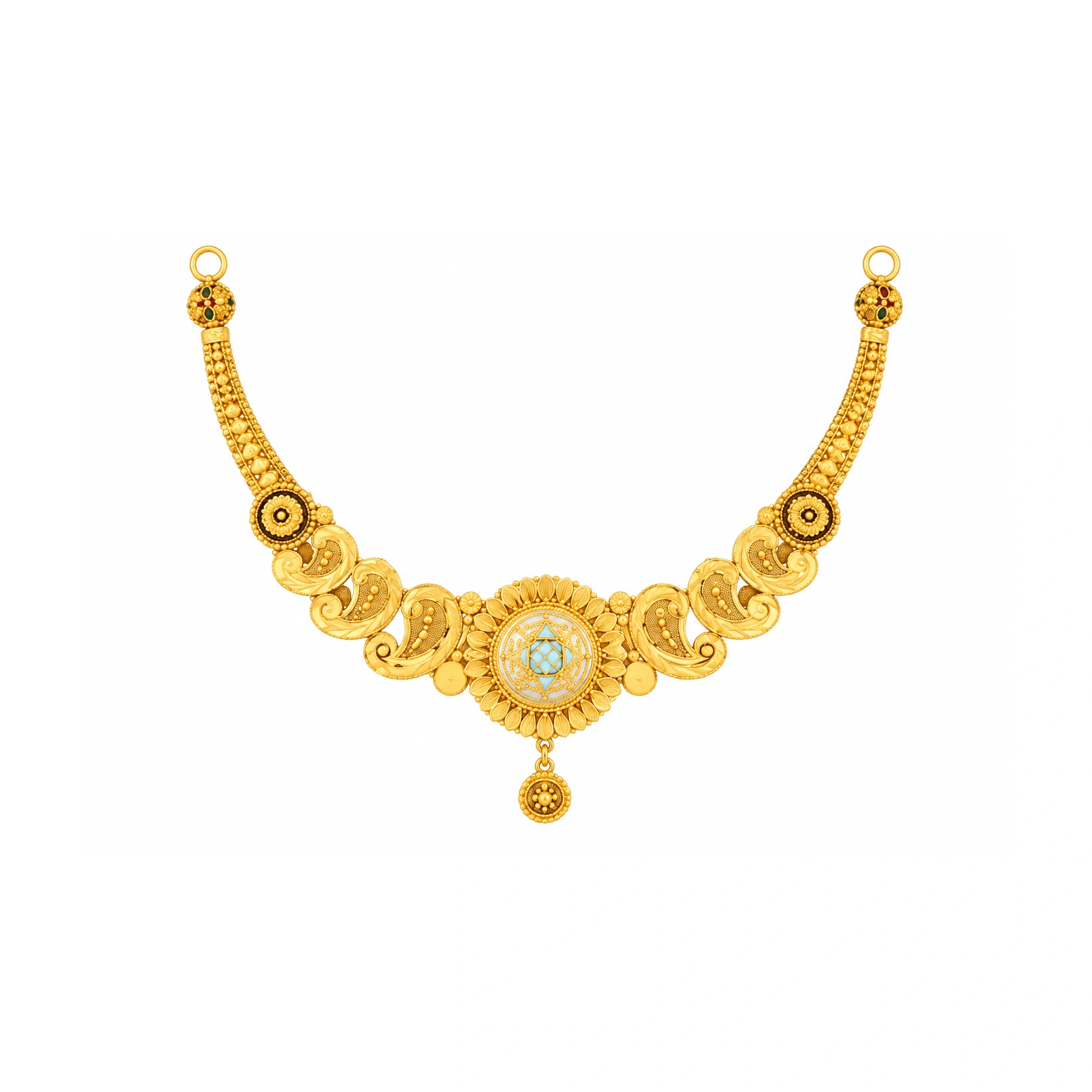 The GSS025613499 Gold Short Necklace Set