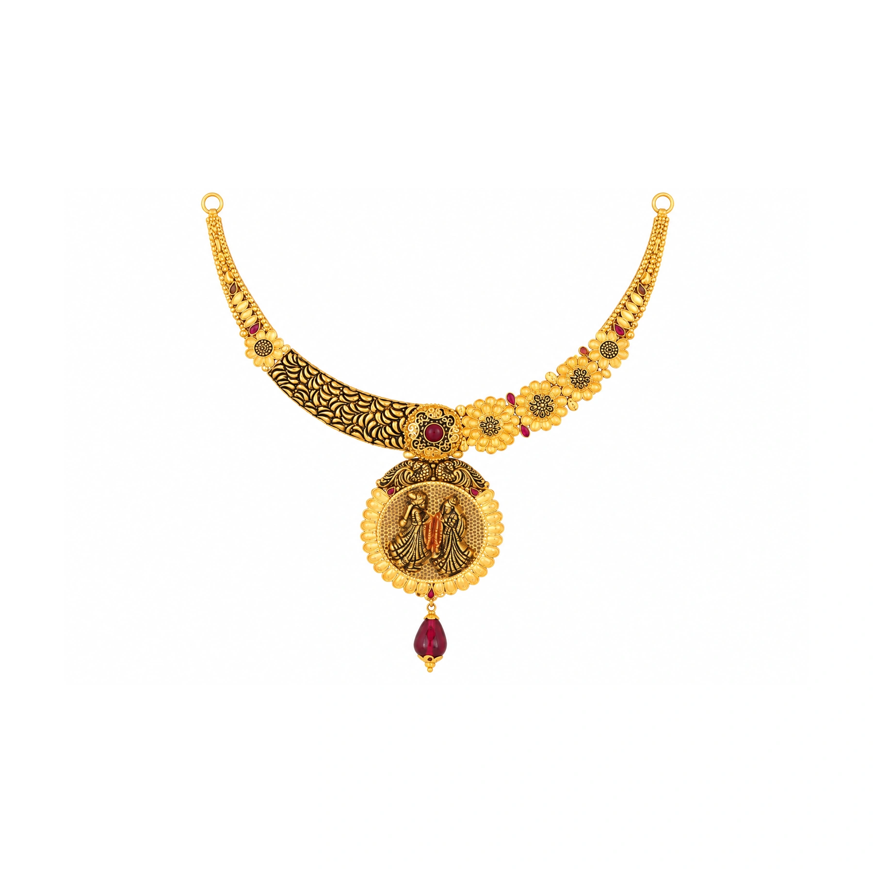 The GSS025614706 Gold Short Necklace Set