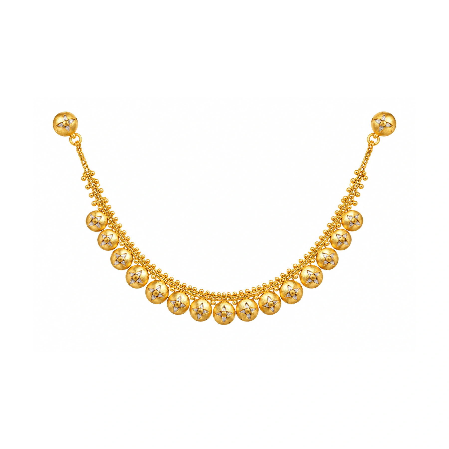 The GSS025615646 Gold Short Necklace Set
