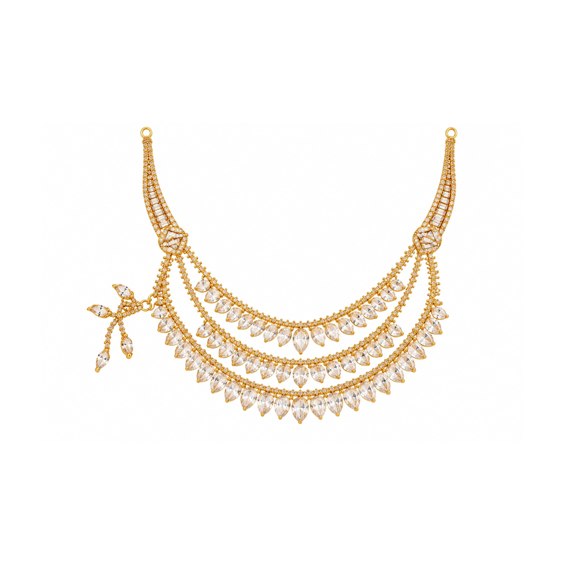 The GSS025615649 Gold Short Necklace Set