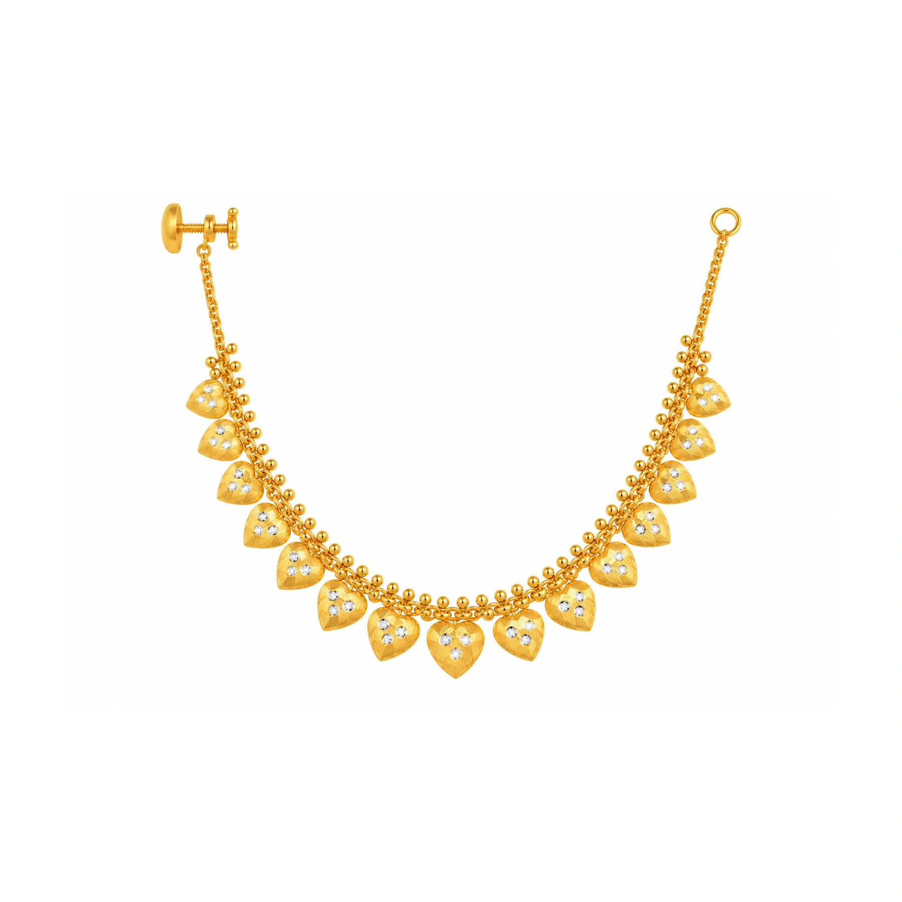 The GSS025615653 Gold Short Necklace Set