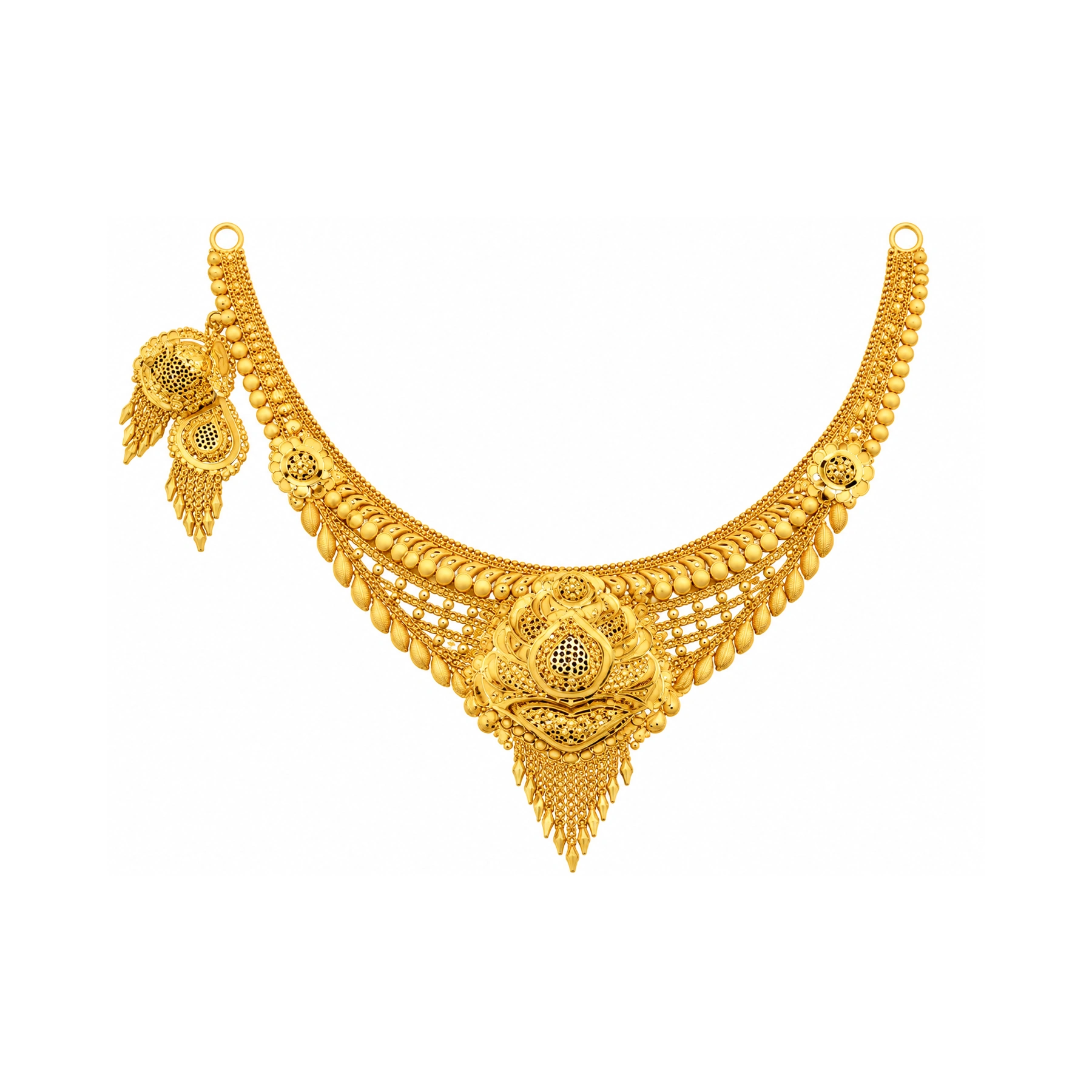 The GSS025615674 Gold Short Necklace Set