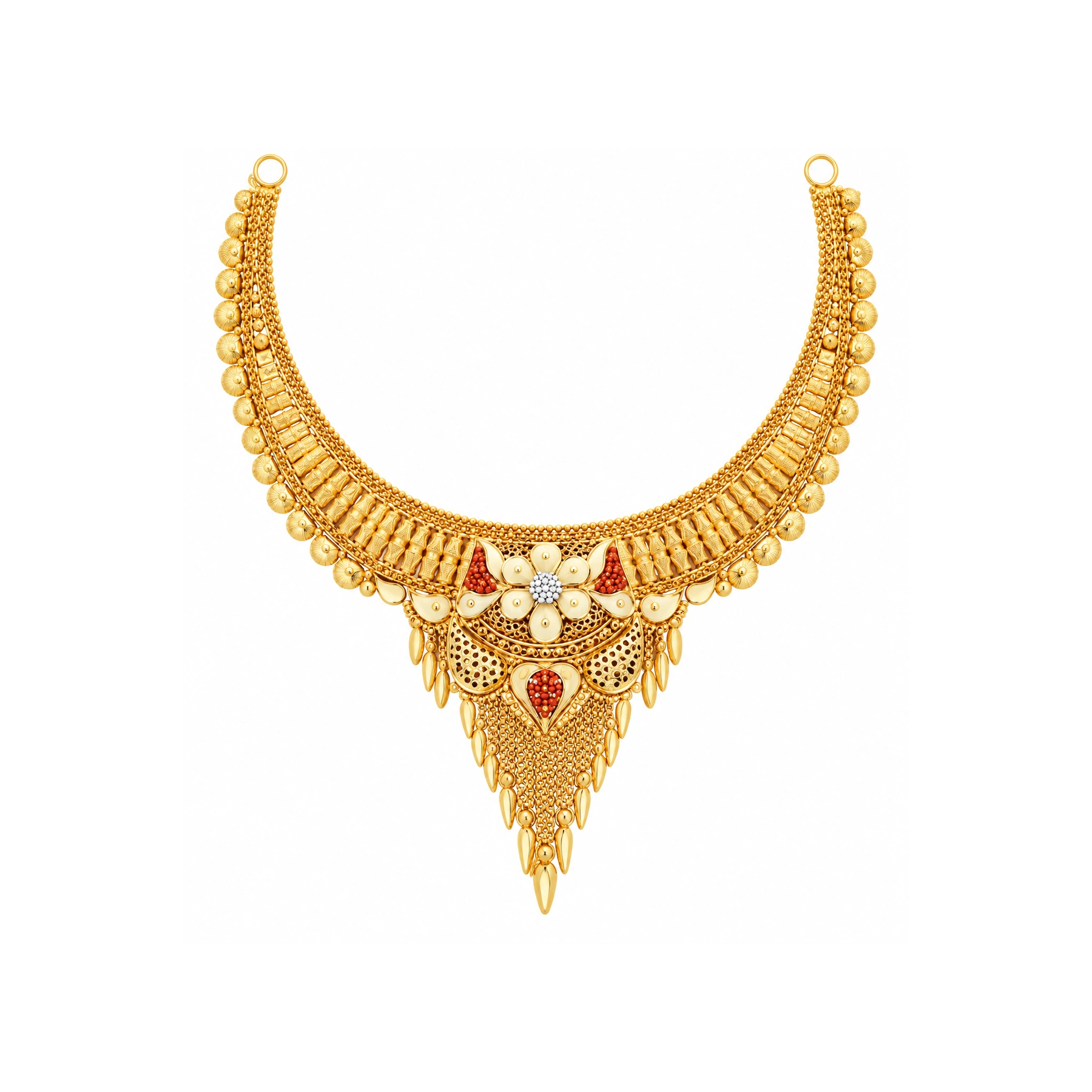 The GSS025615677 Gold Short Necklace Set