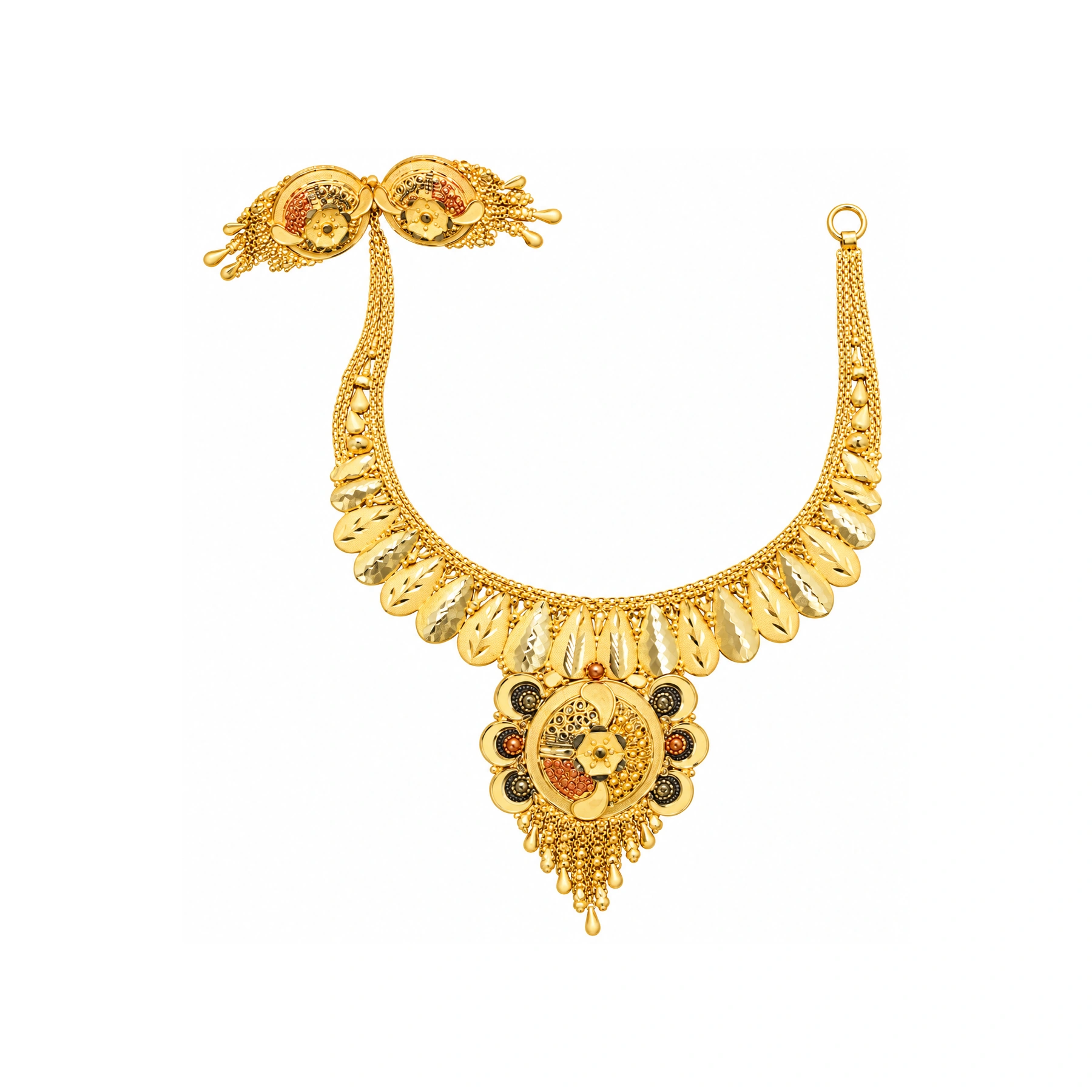 The GSS025615690 Gold Short Necklace Set
