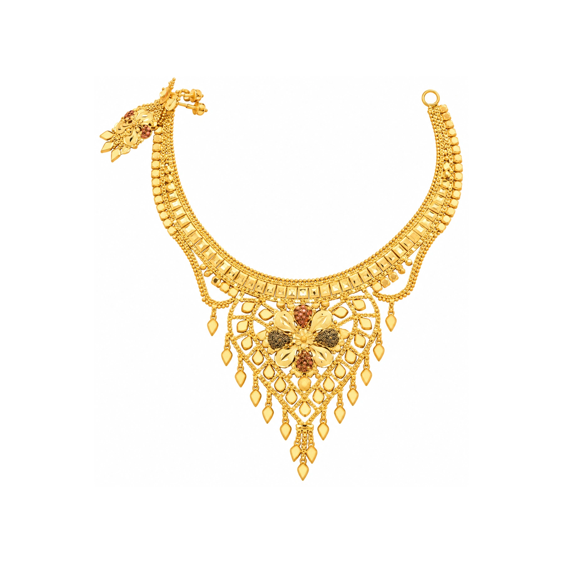 The GSS025615691 Gold Short Necklace Set