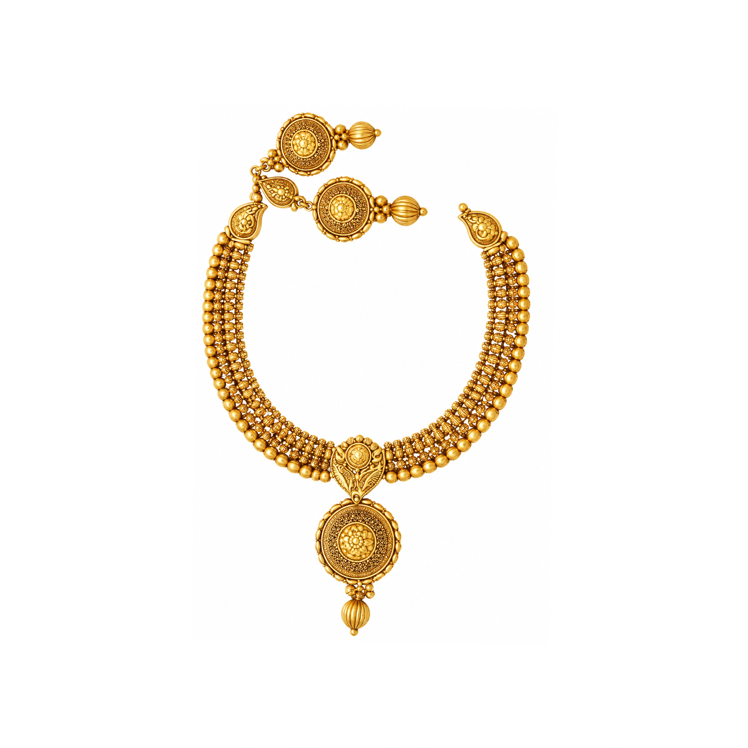 The GSS025615703 Gold Short Necklace Set