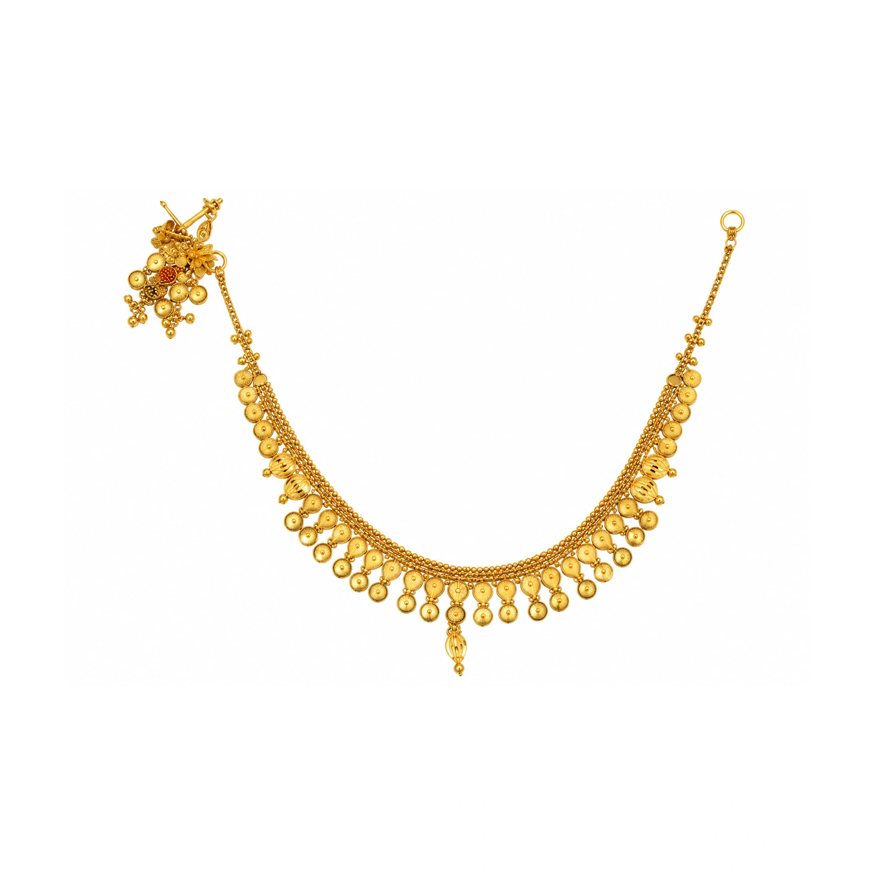 The GSS025615707 Gold Short Necklace Set