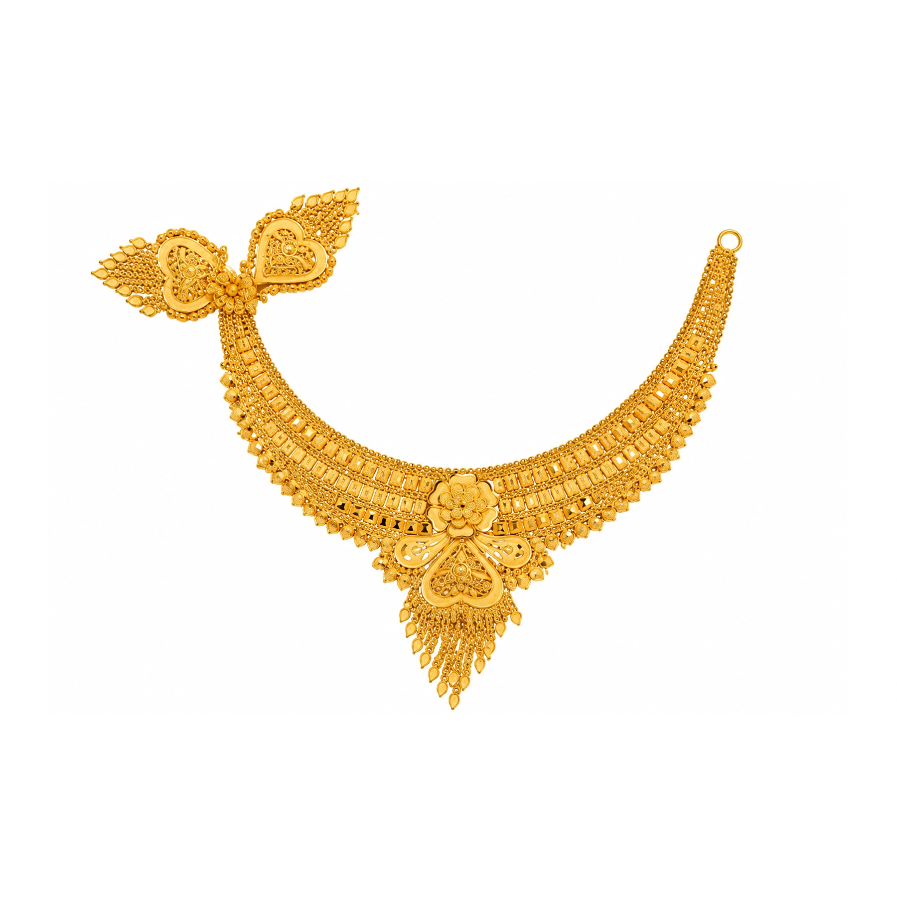 The GSS025615708 Gold Short Necklace Set