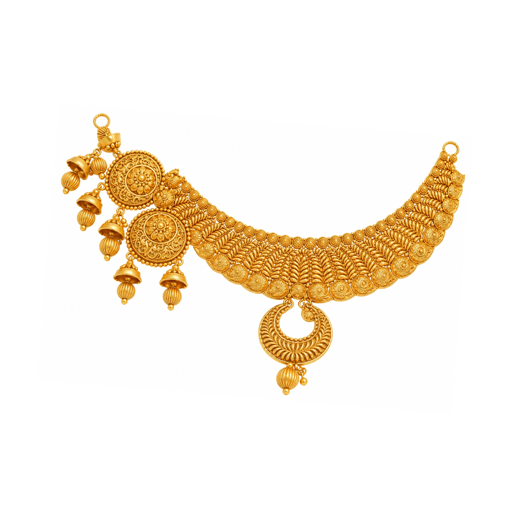 The GSS025615714 Gold Short Necklace Set