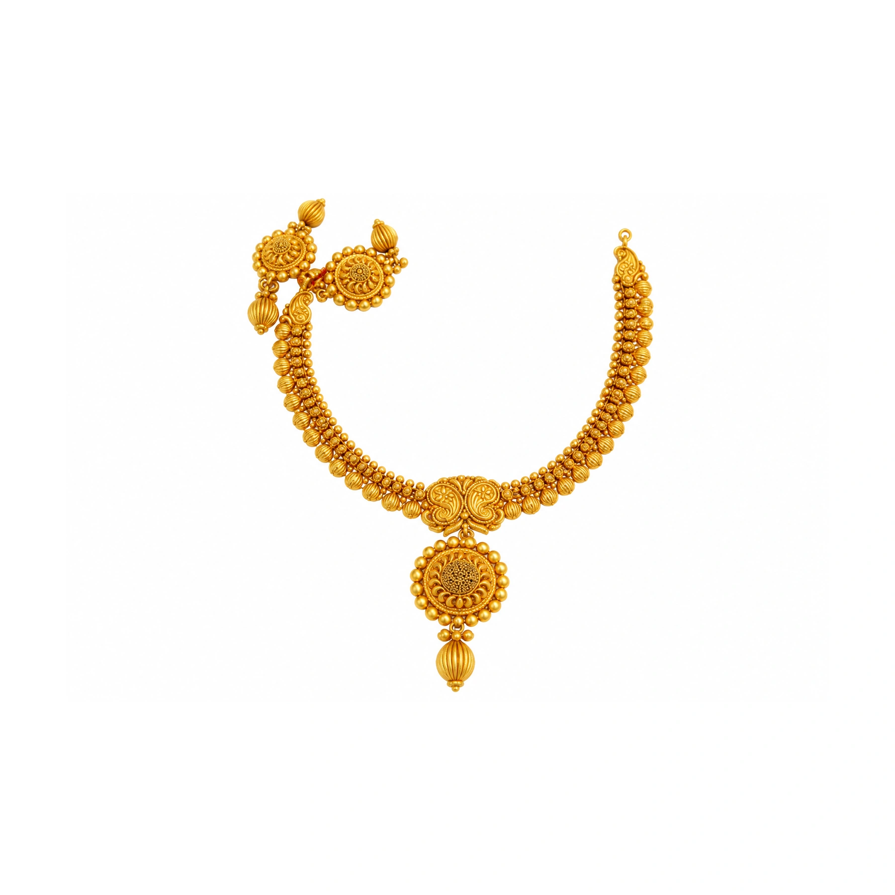 The GSS025615724 Gold Short Necklace Set