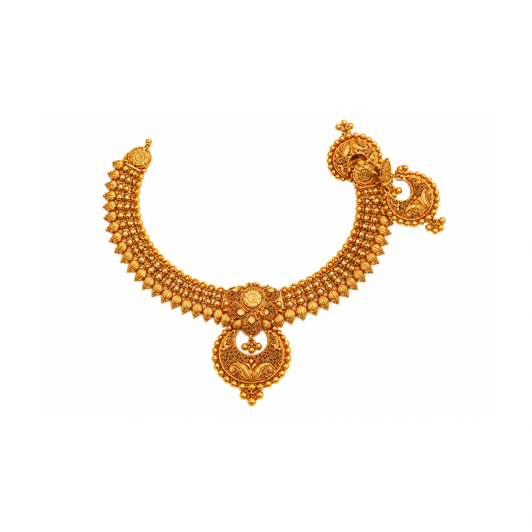 The GSS025615734 Gold Short Necklace Set