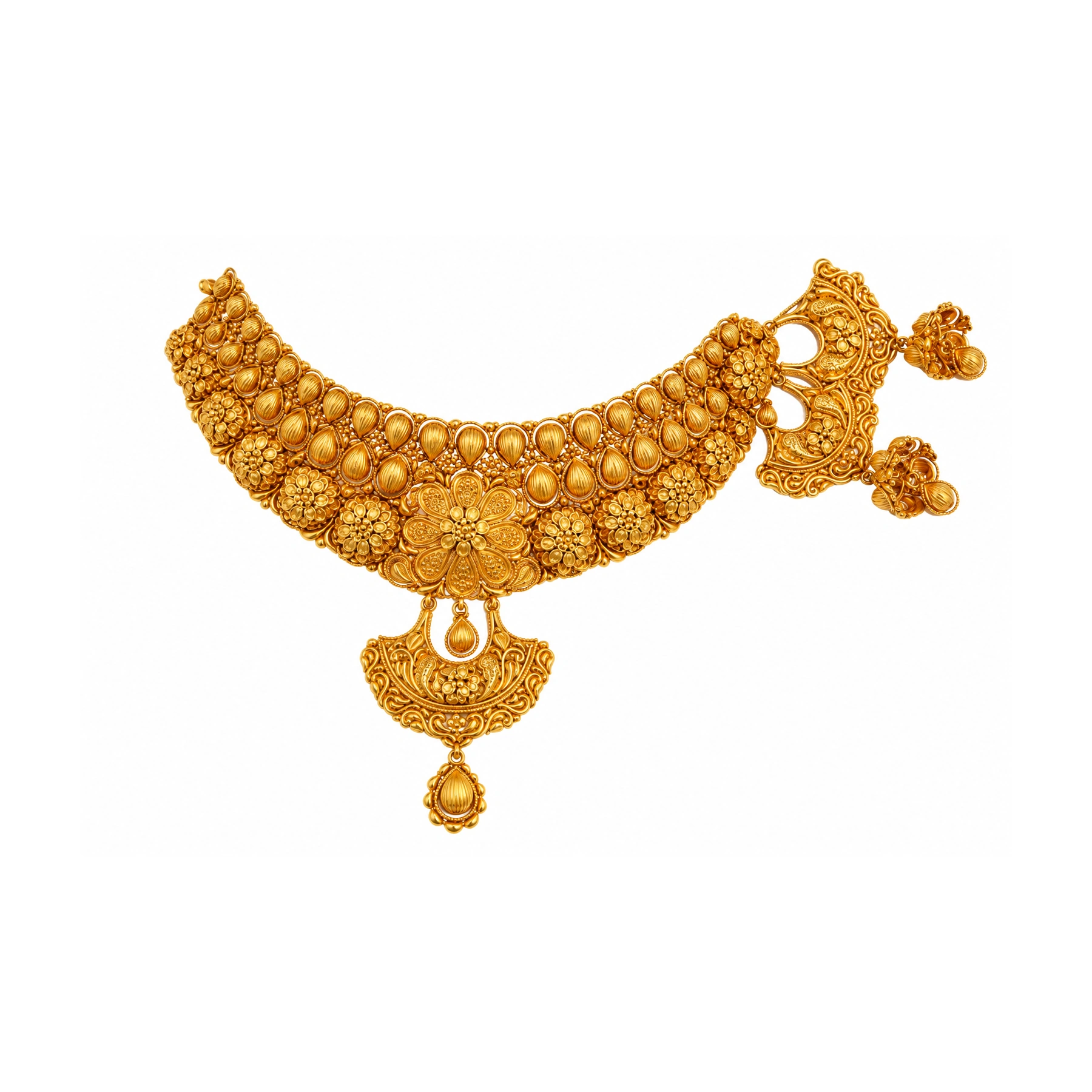 The GSS025615736 Gold Short Necklace Set