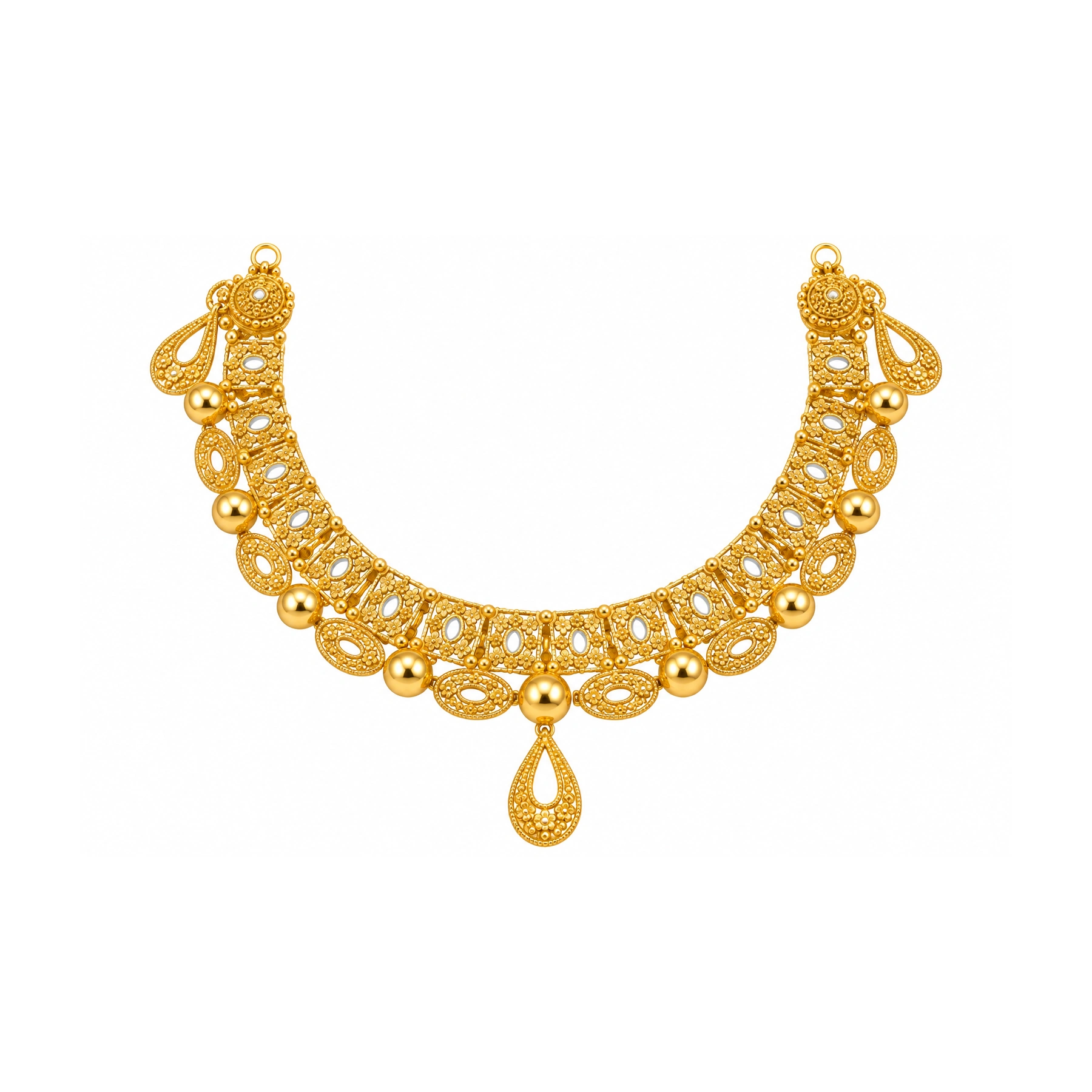 The GSS025615744 Gold Short Necklace Set