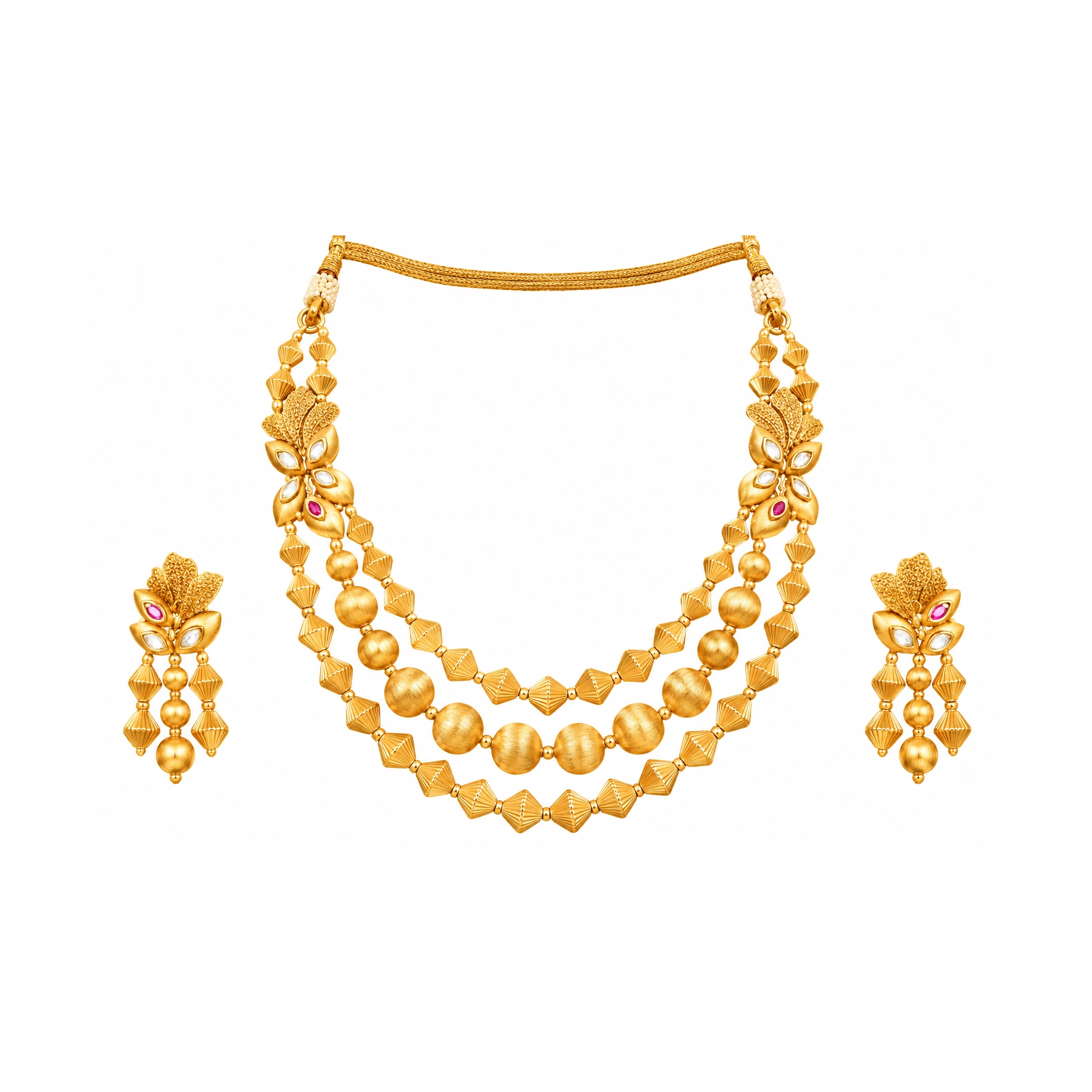 The GSS025810003 Gold Short Necklace Set