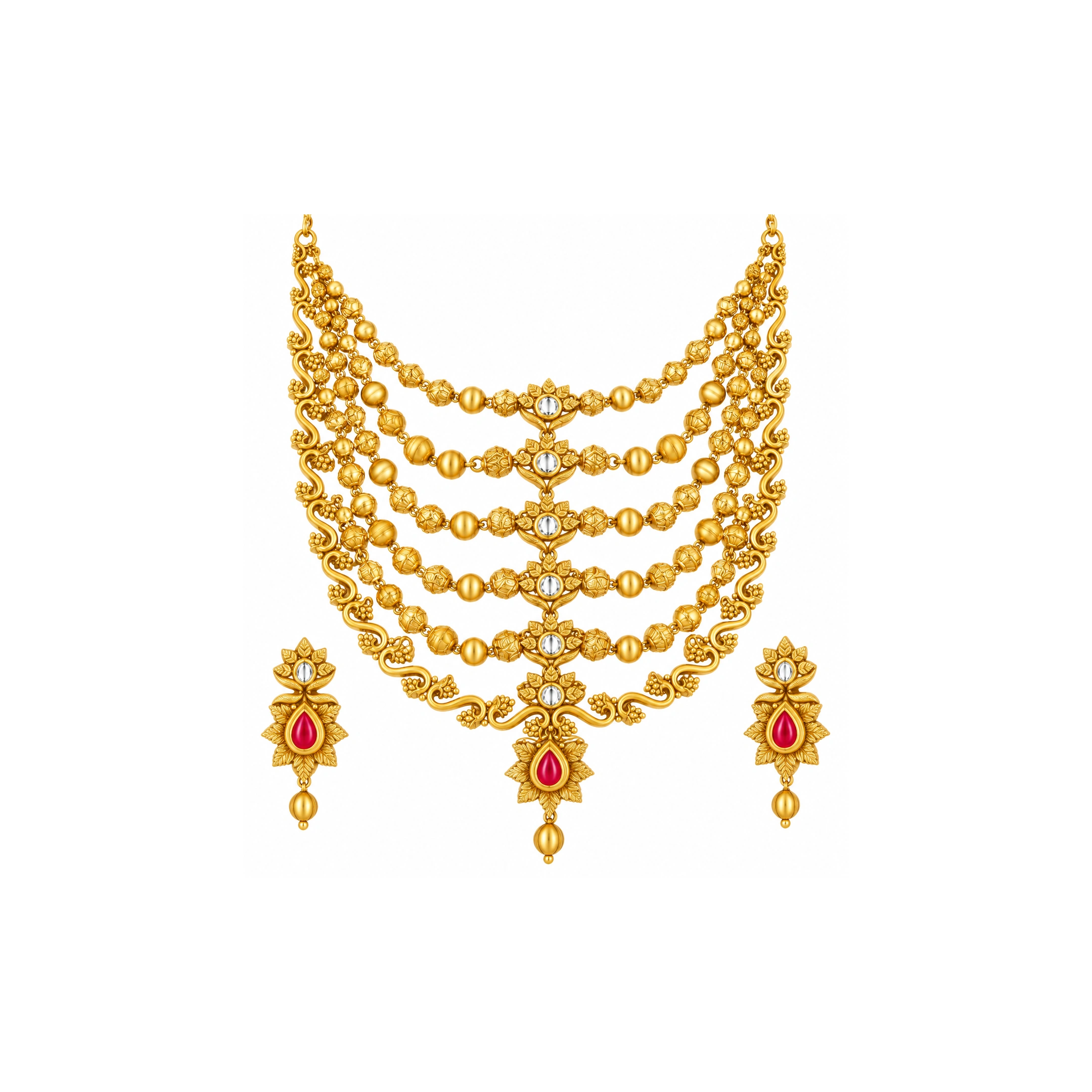 The GSS02610451 Gold Short Necklace Set