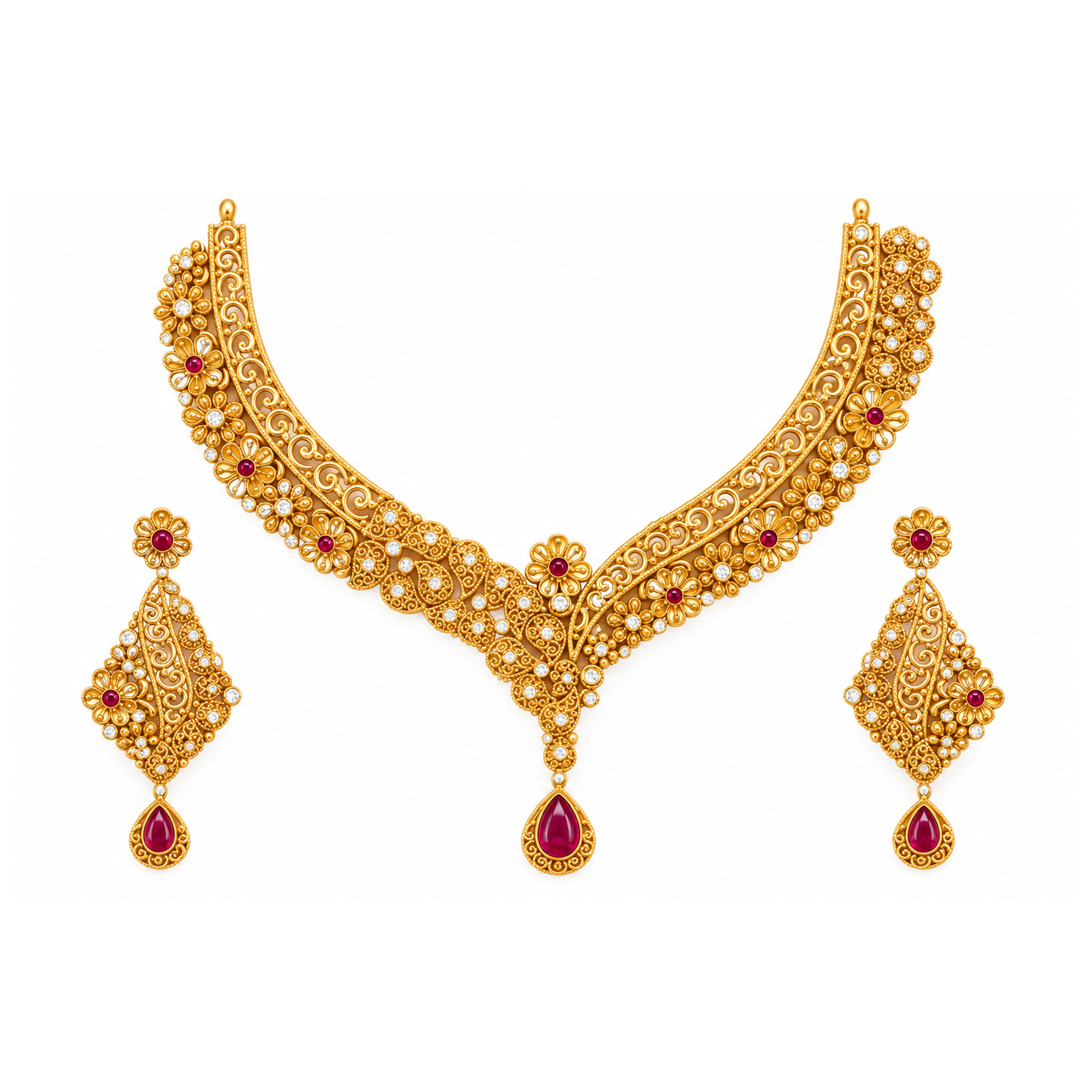 The GSS026110920 Gold Short Necklace Set