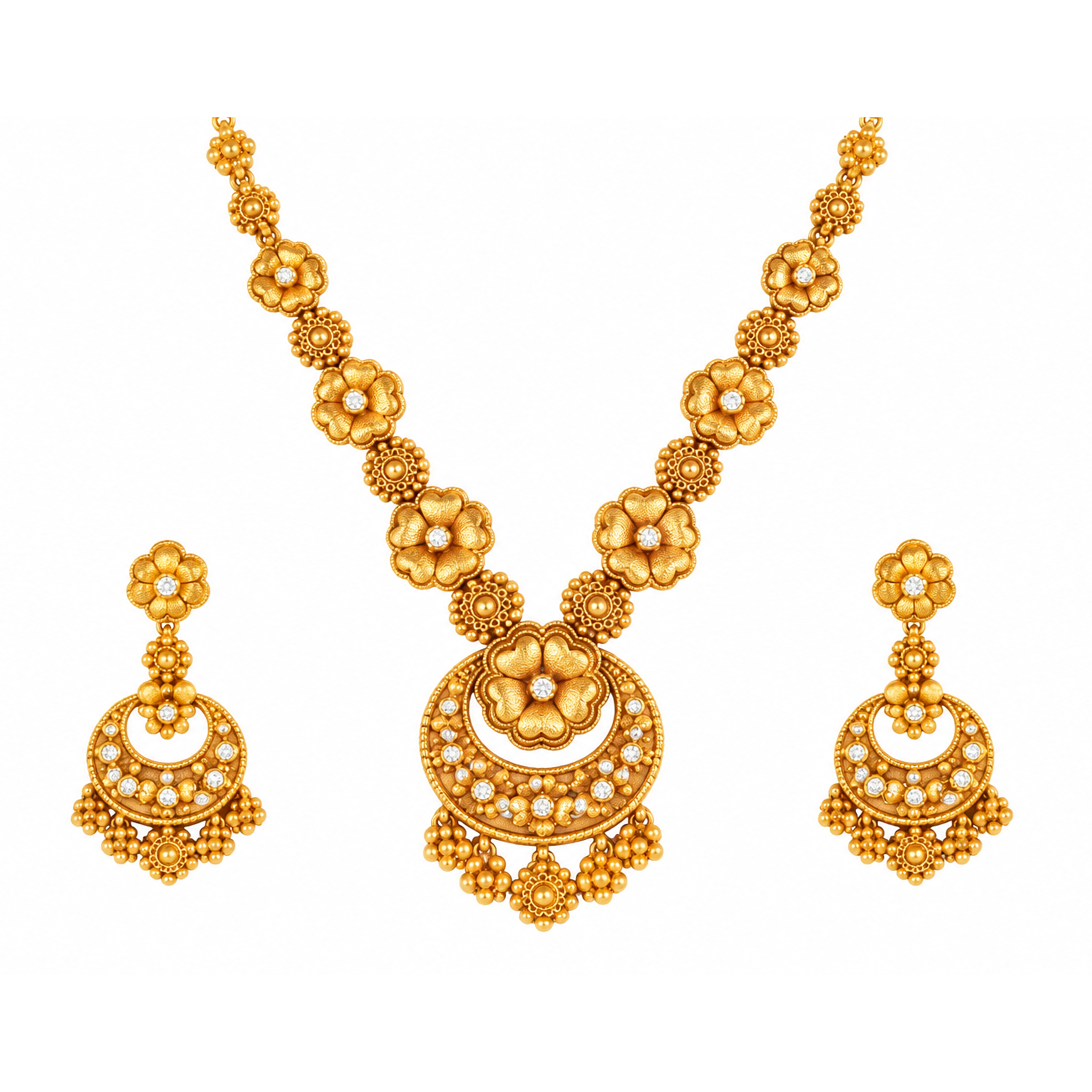 The GSS026110921 Gold Short Necklace Set