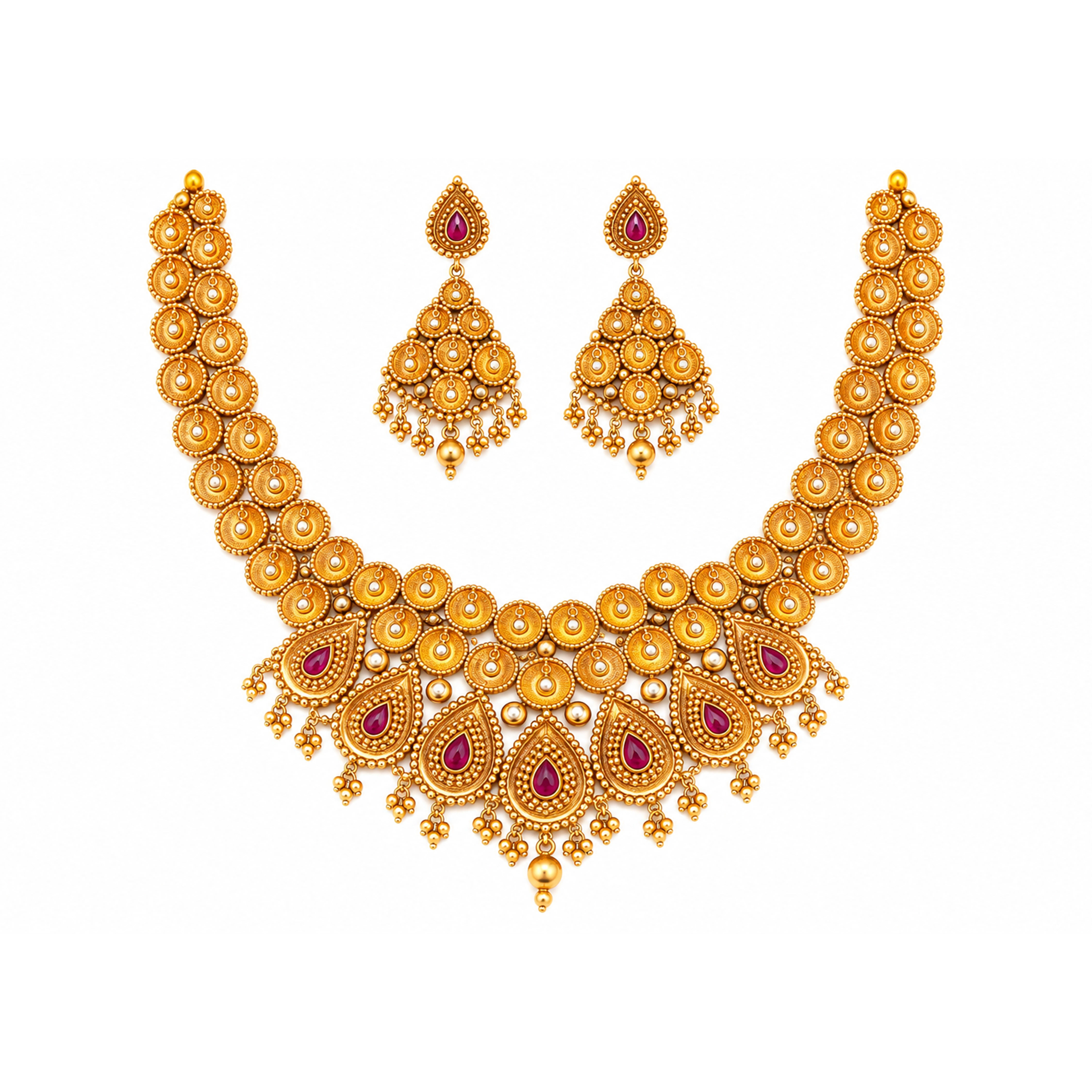 The GSS026110930 Gold Short Necklace Set