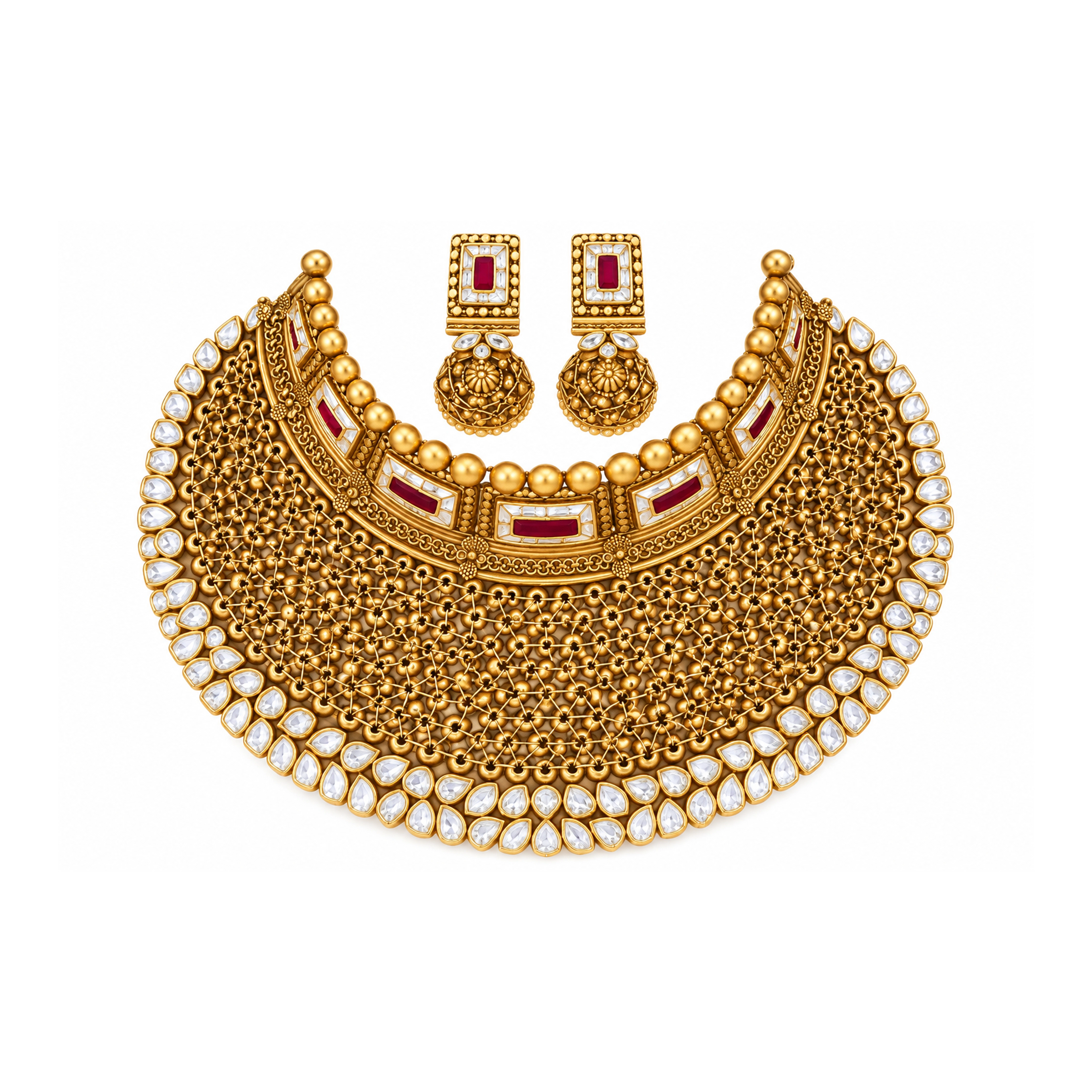 The GSS026110952 Gold Short Necklace Set