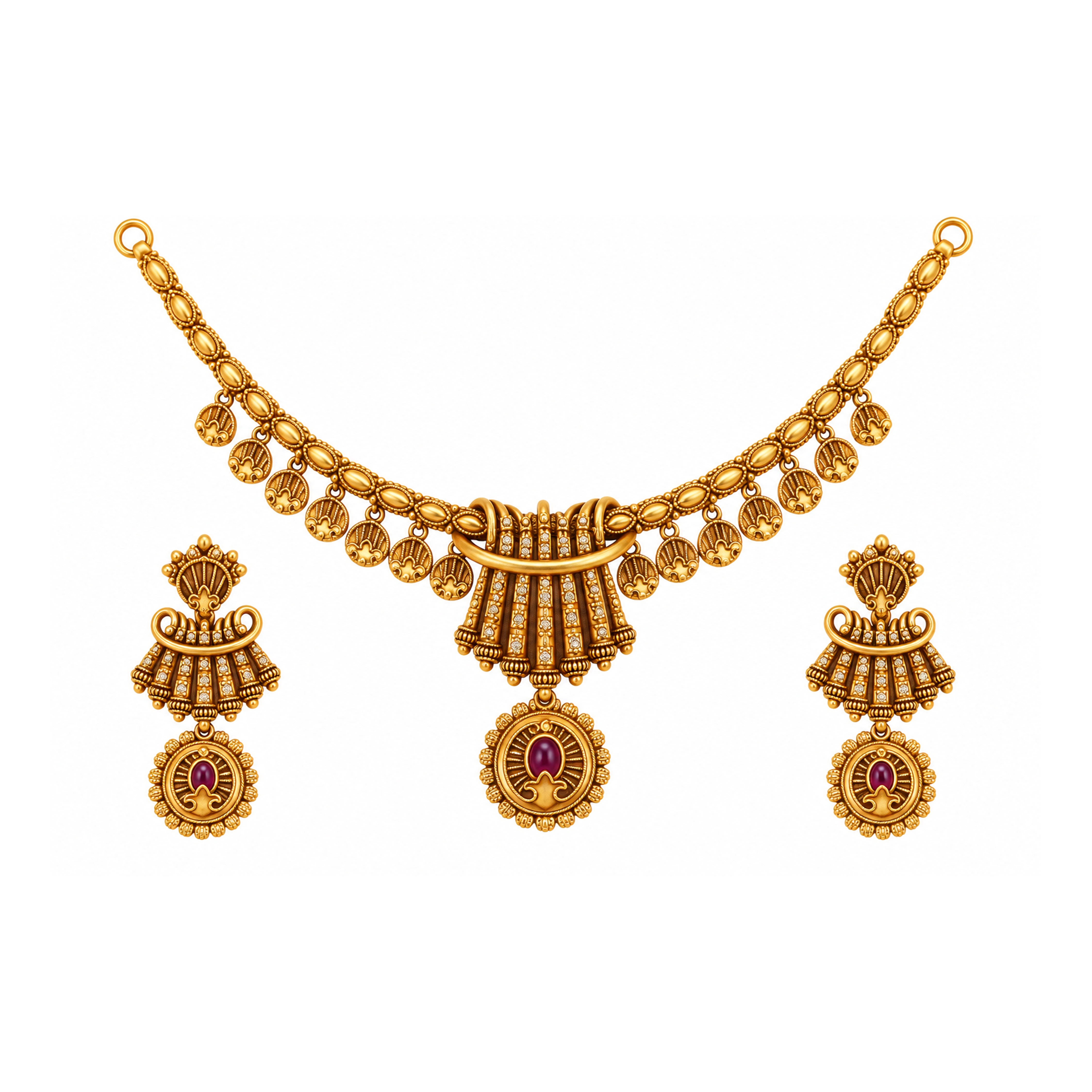 The GSS026110963 Gold Short Necklace Set