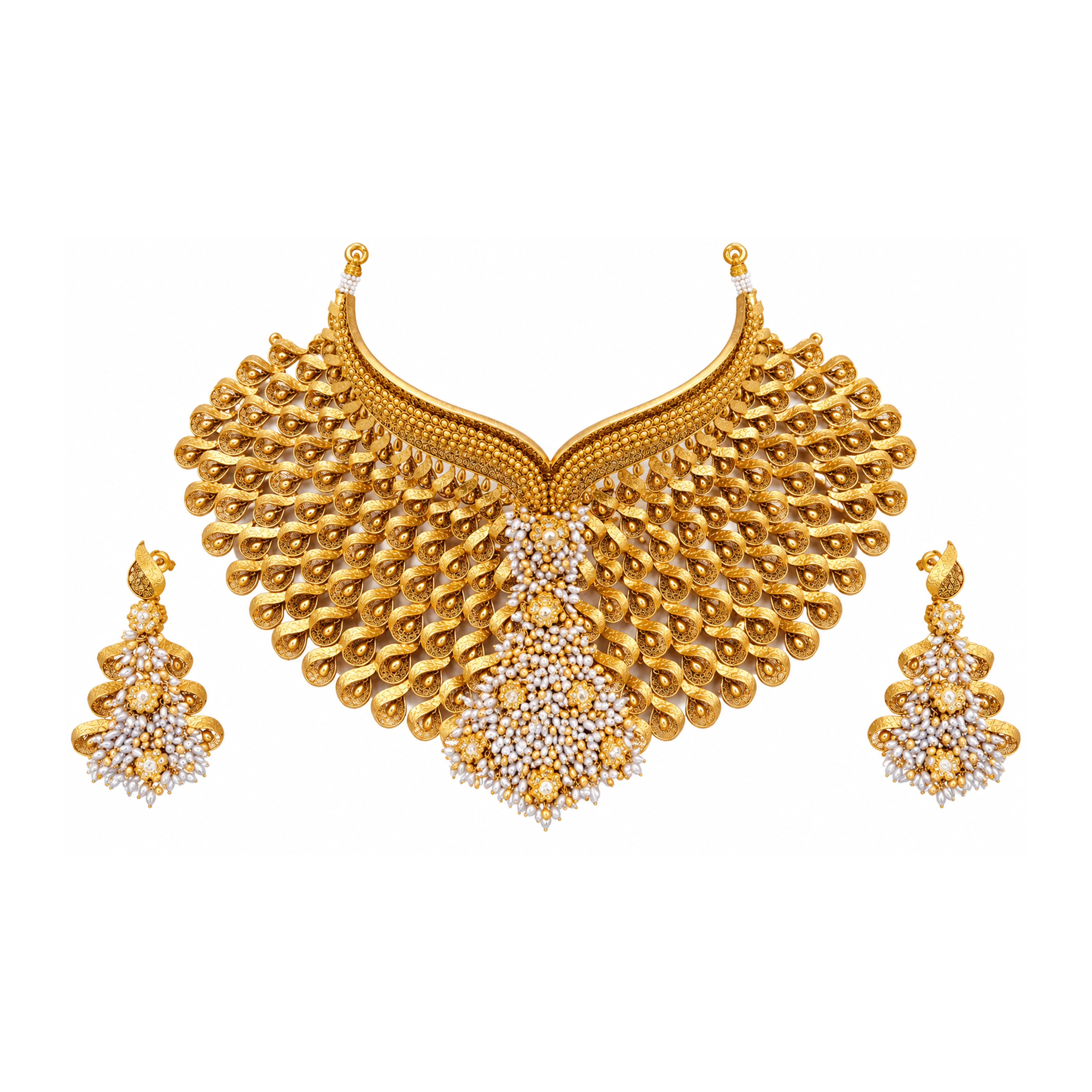 The GSS026111012 Gold Short Necklace Set