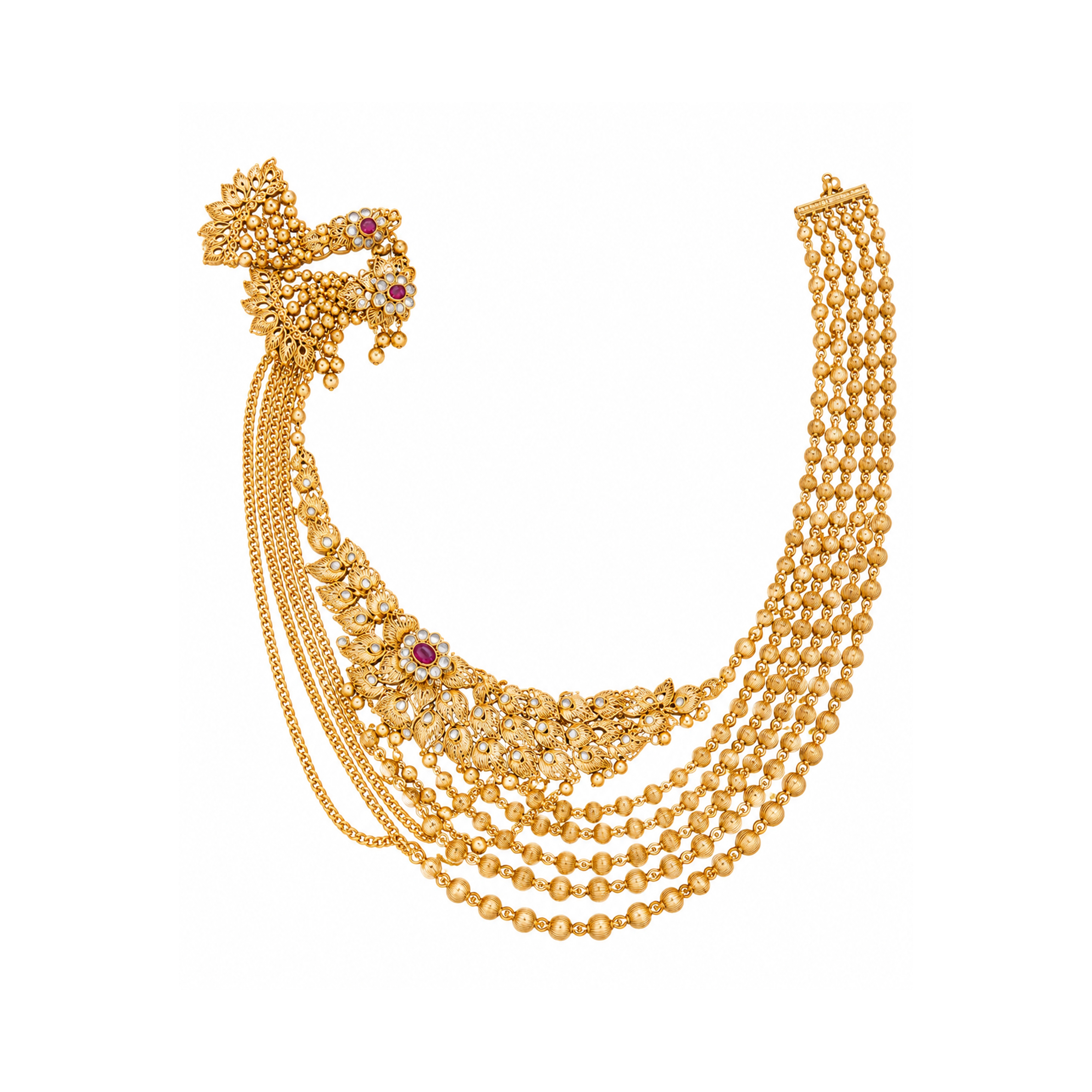 The GSS026111022 Gold Short Necklace Set