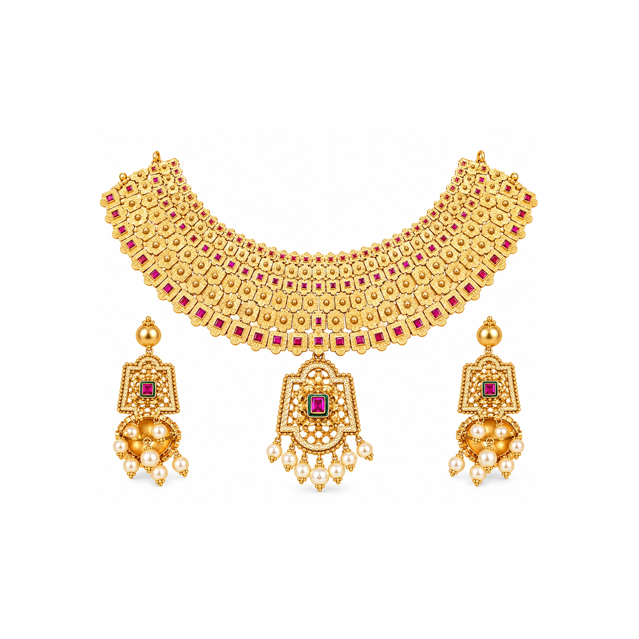 The GSS026111053 Gold Short Necklace Set