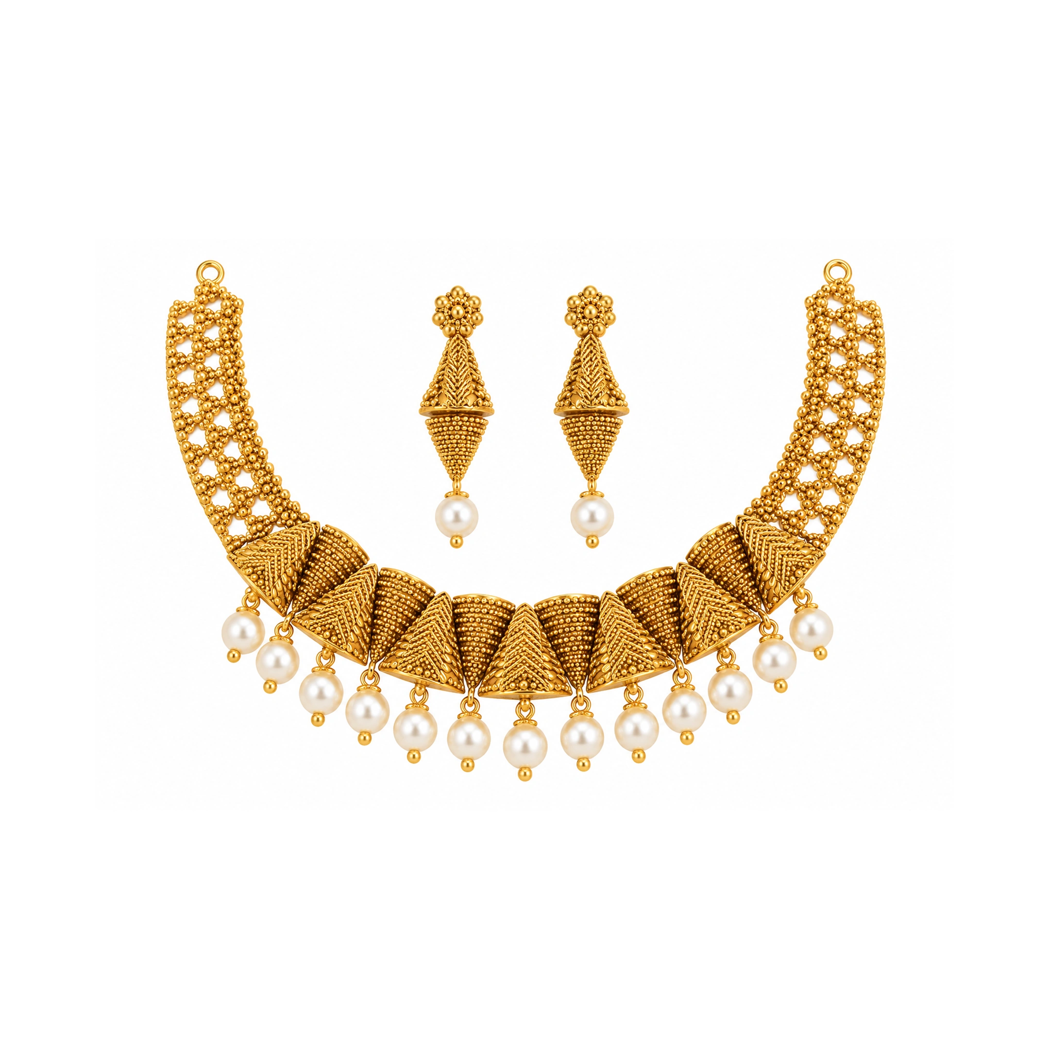 The GSS026111055 Gold Short Necklace Set