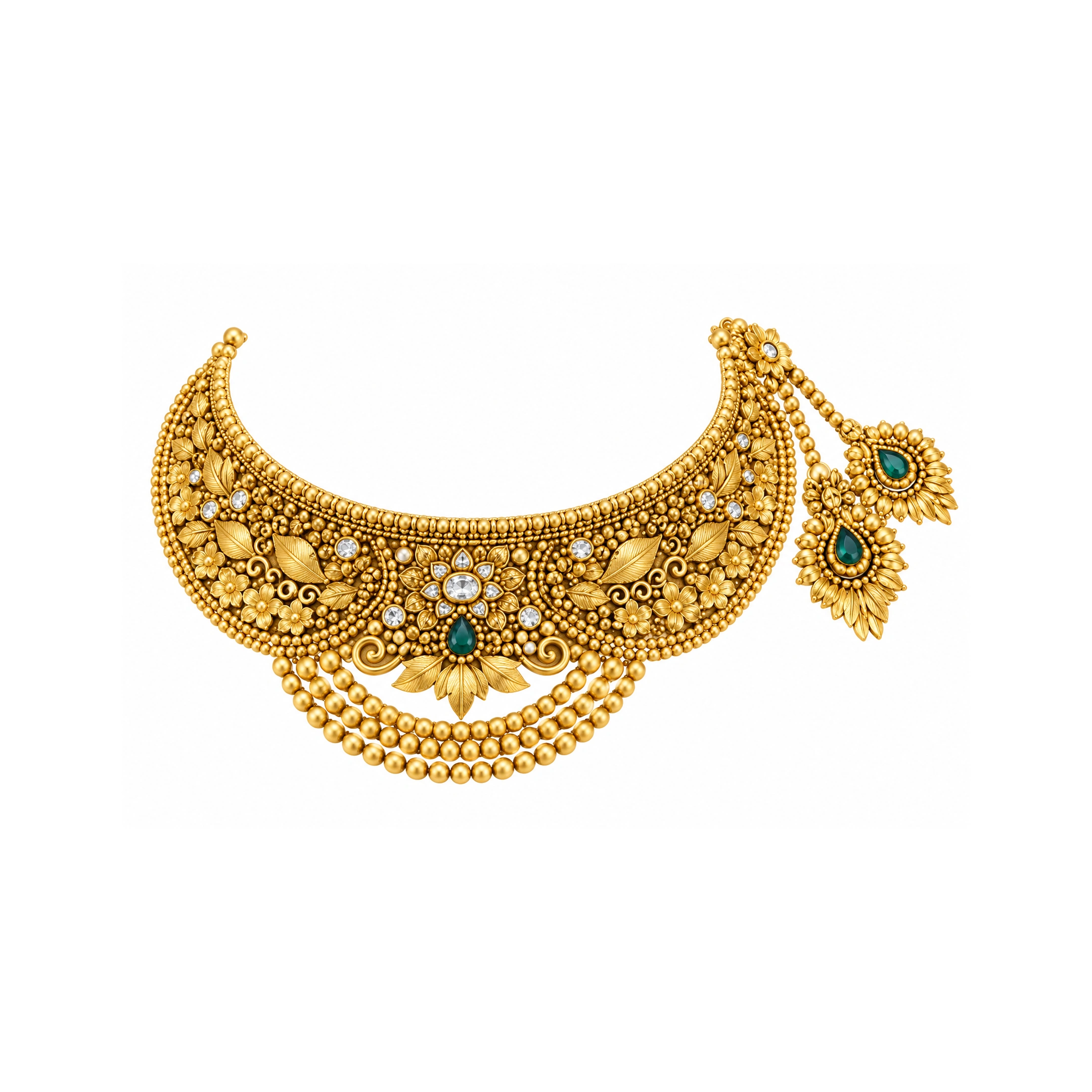 The GSS026111059 Gold Short Necklace Set