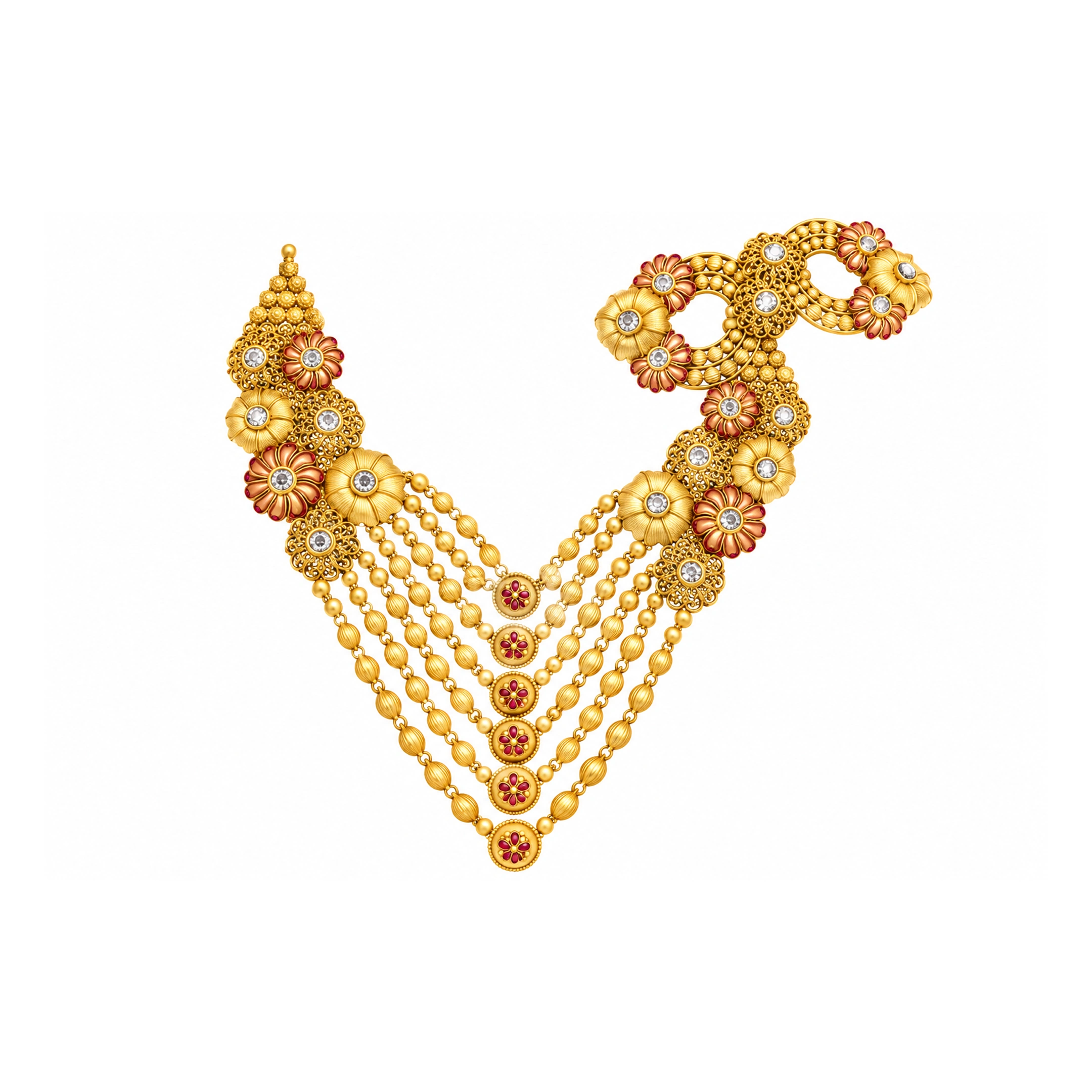 The GSS026111095 Gold Short Necklace Set