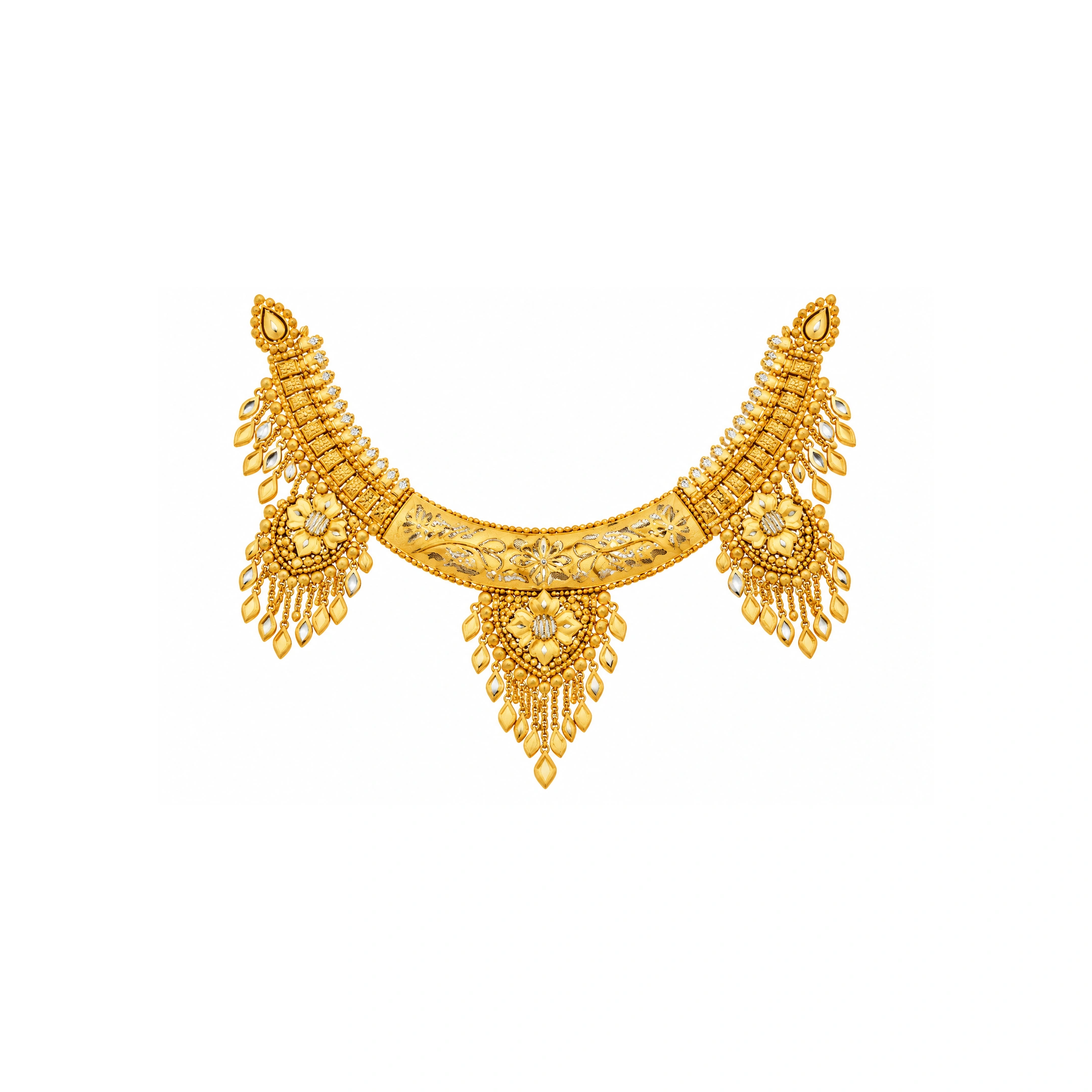 The GSS02670022 Gold Short Necklace Set