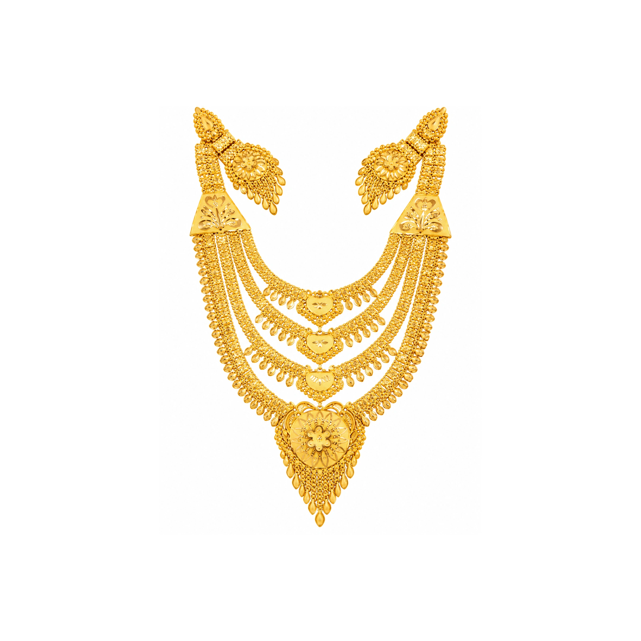 The GSS02670072 Gold Short Necklace Set