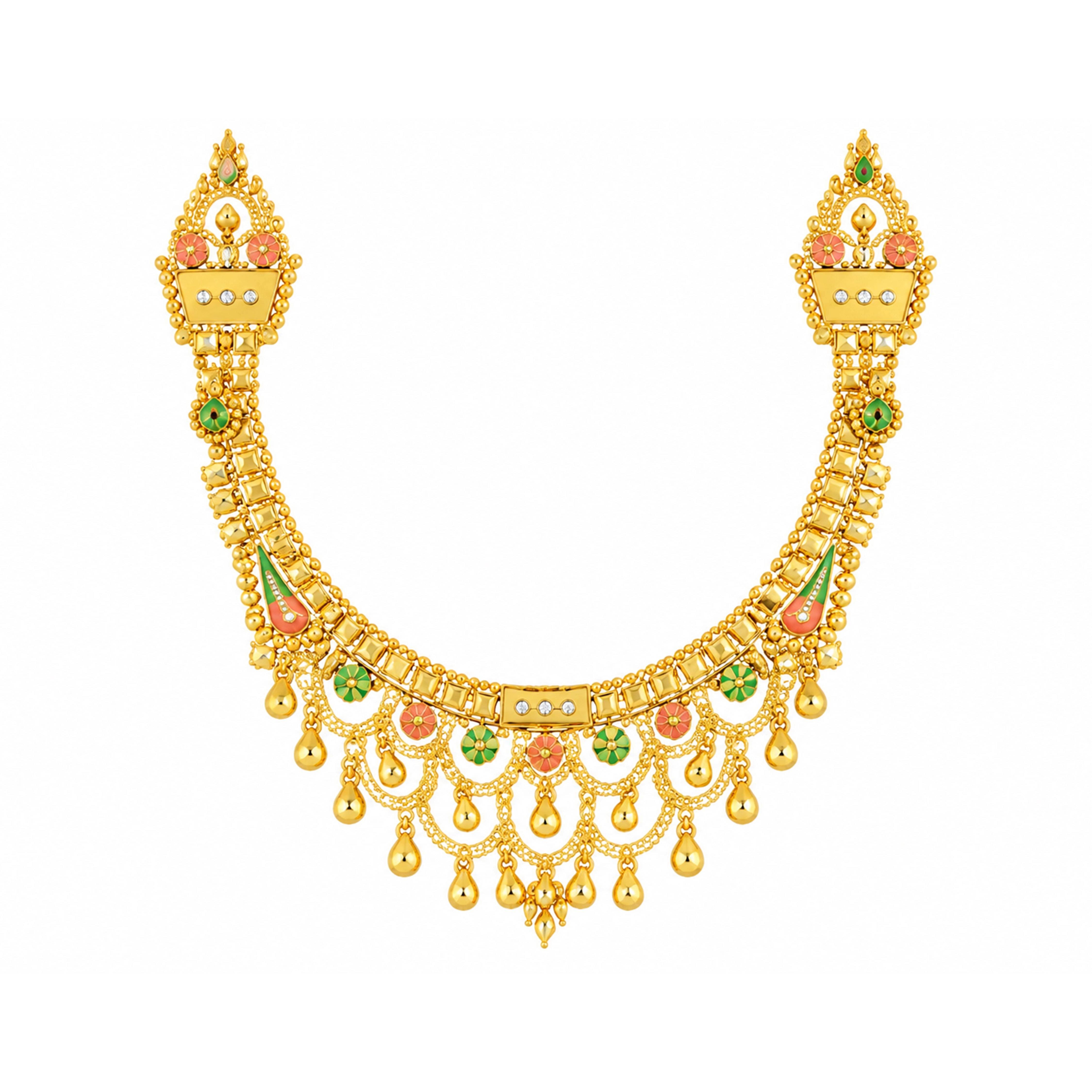 The GSS026710033 Gold Short Necklace Set