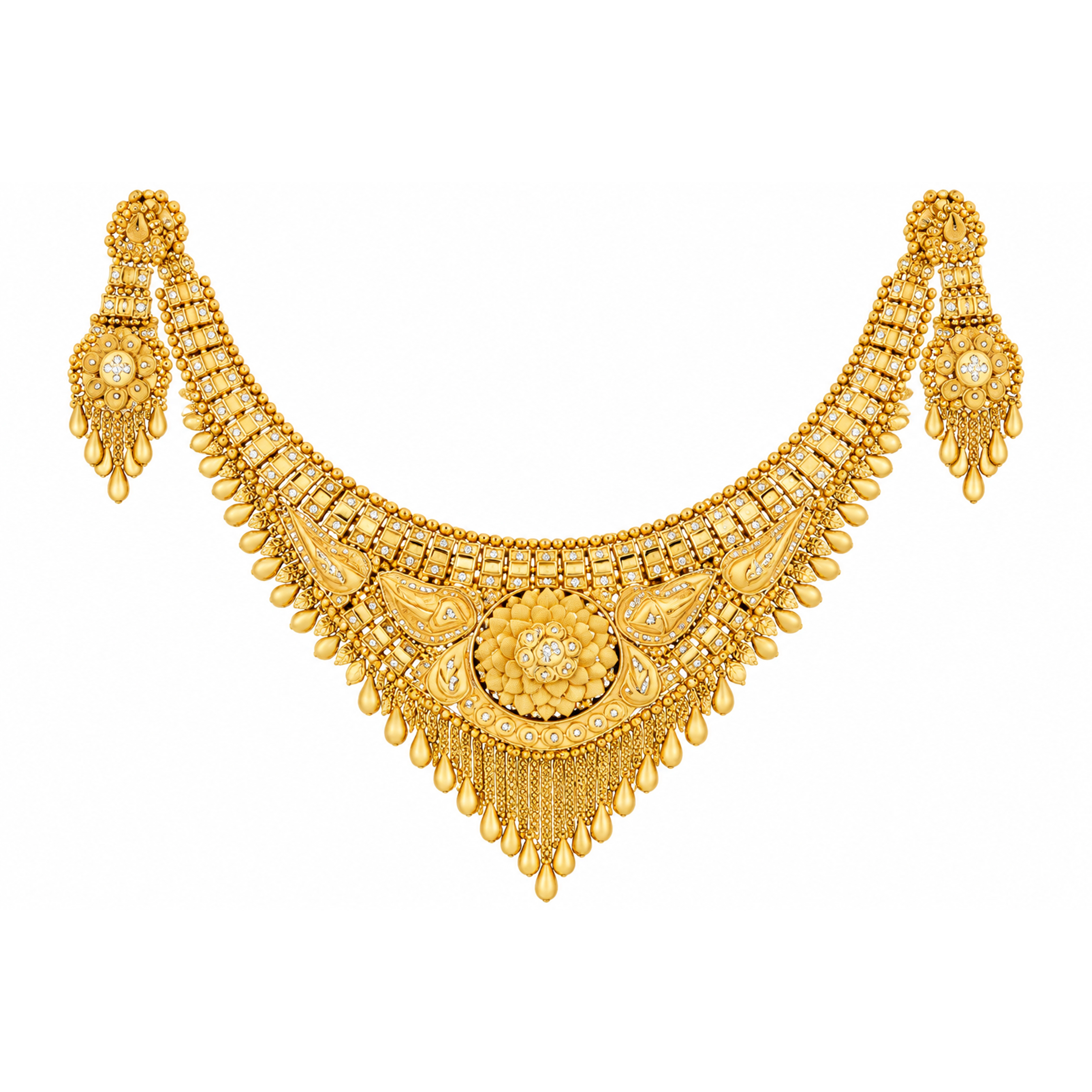 The GSS026710038 Gold Short Necklace Set