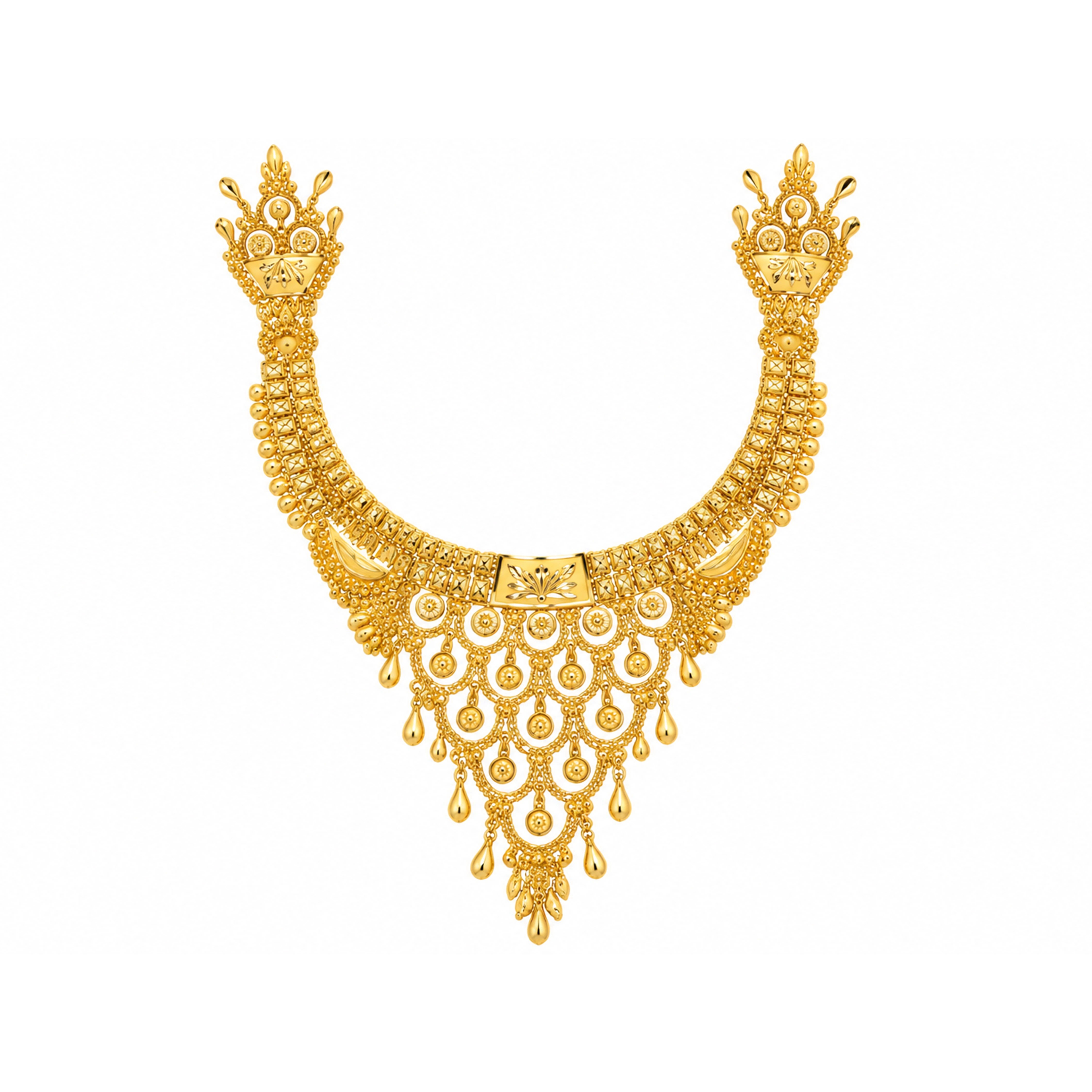 The GSS026710050 Gold Short Necklace Set