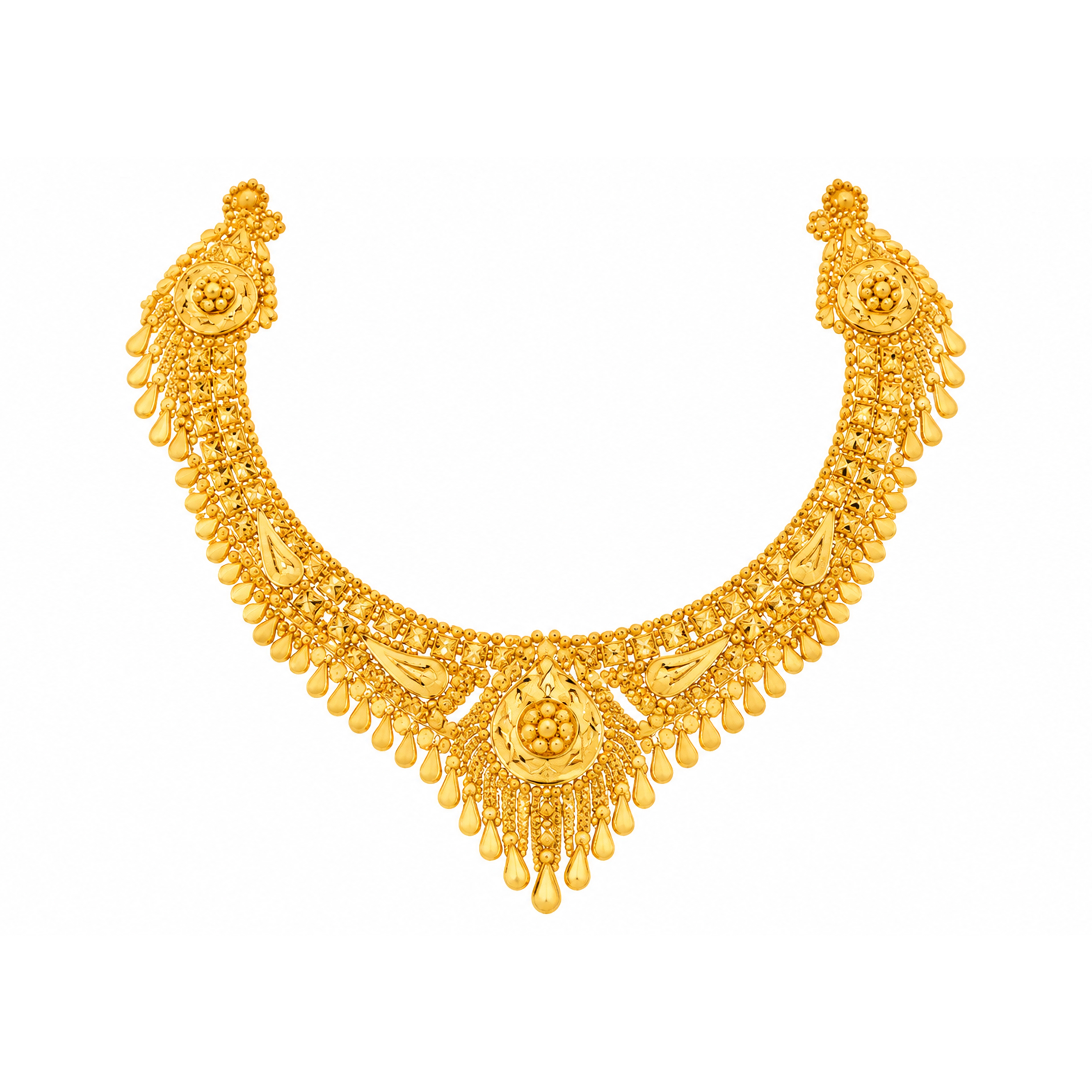 The GSS026710053 Gold Short Necklace Set