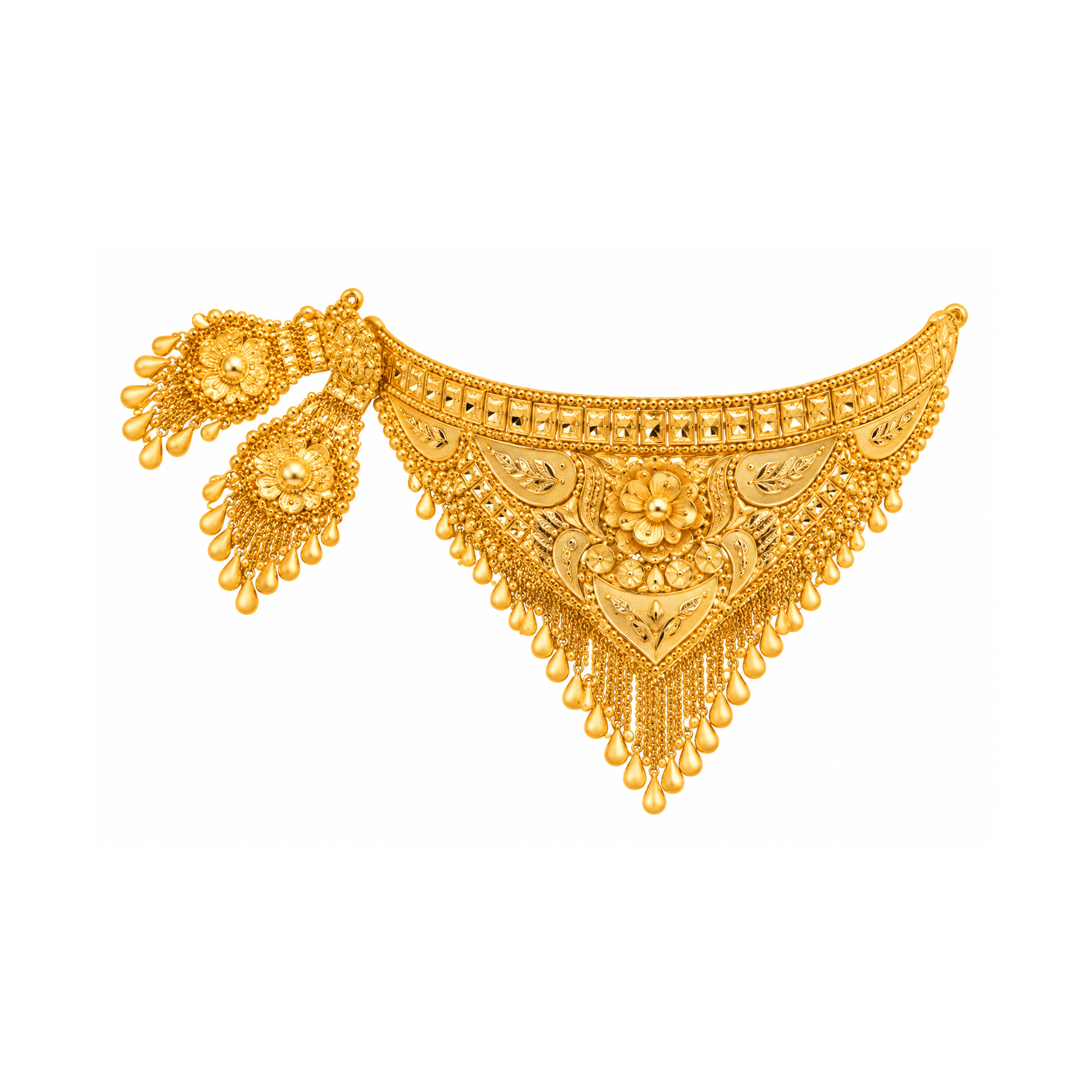 The GSS026710063 Gold Short Necklace Set