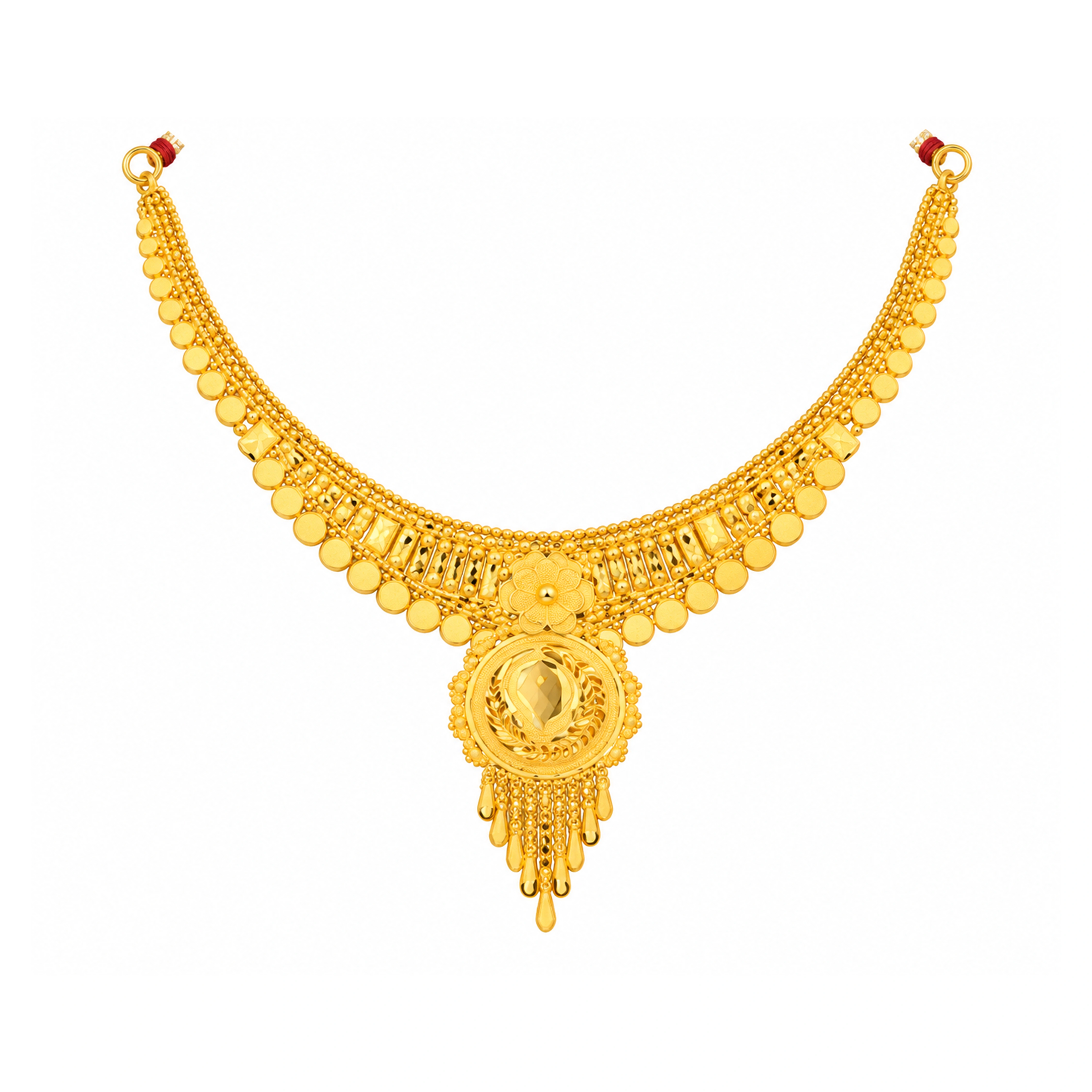 The GSS027013228 Gold Short Necklace Set