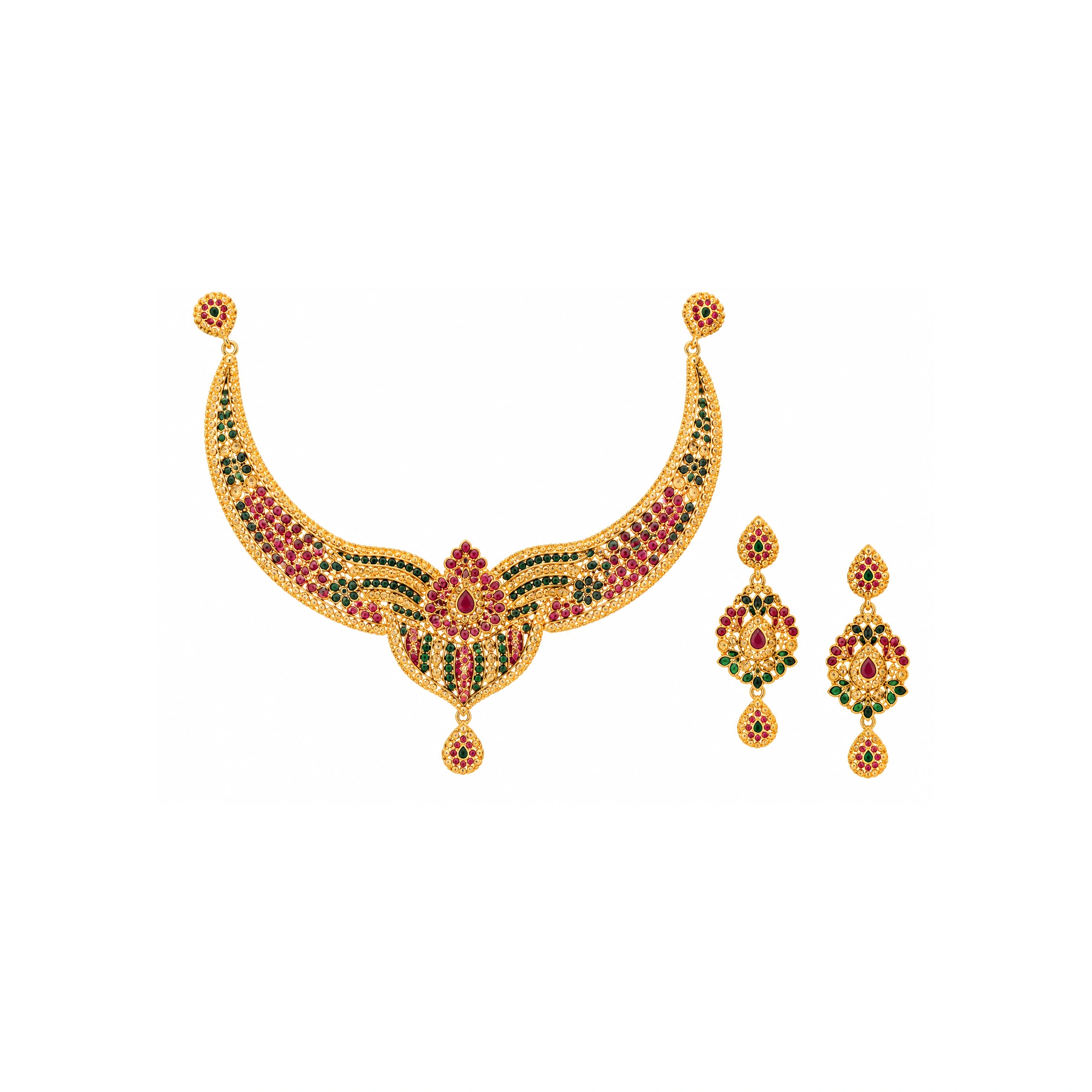 The GSS03031030 Gold Short Necklace Set