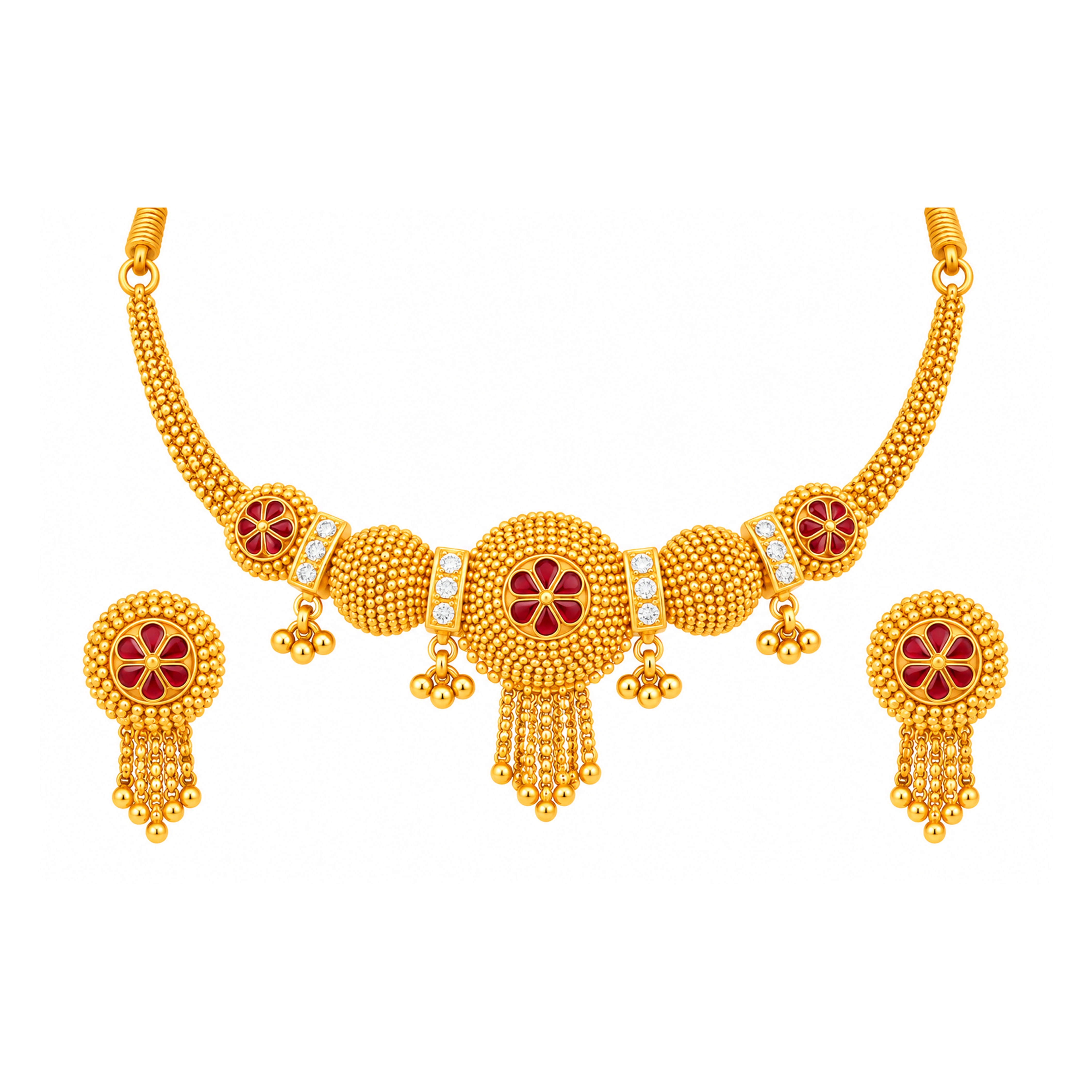 The GSS04460044 Gold Short Necklace Set